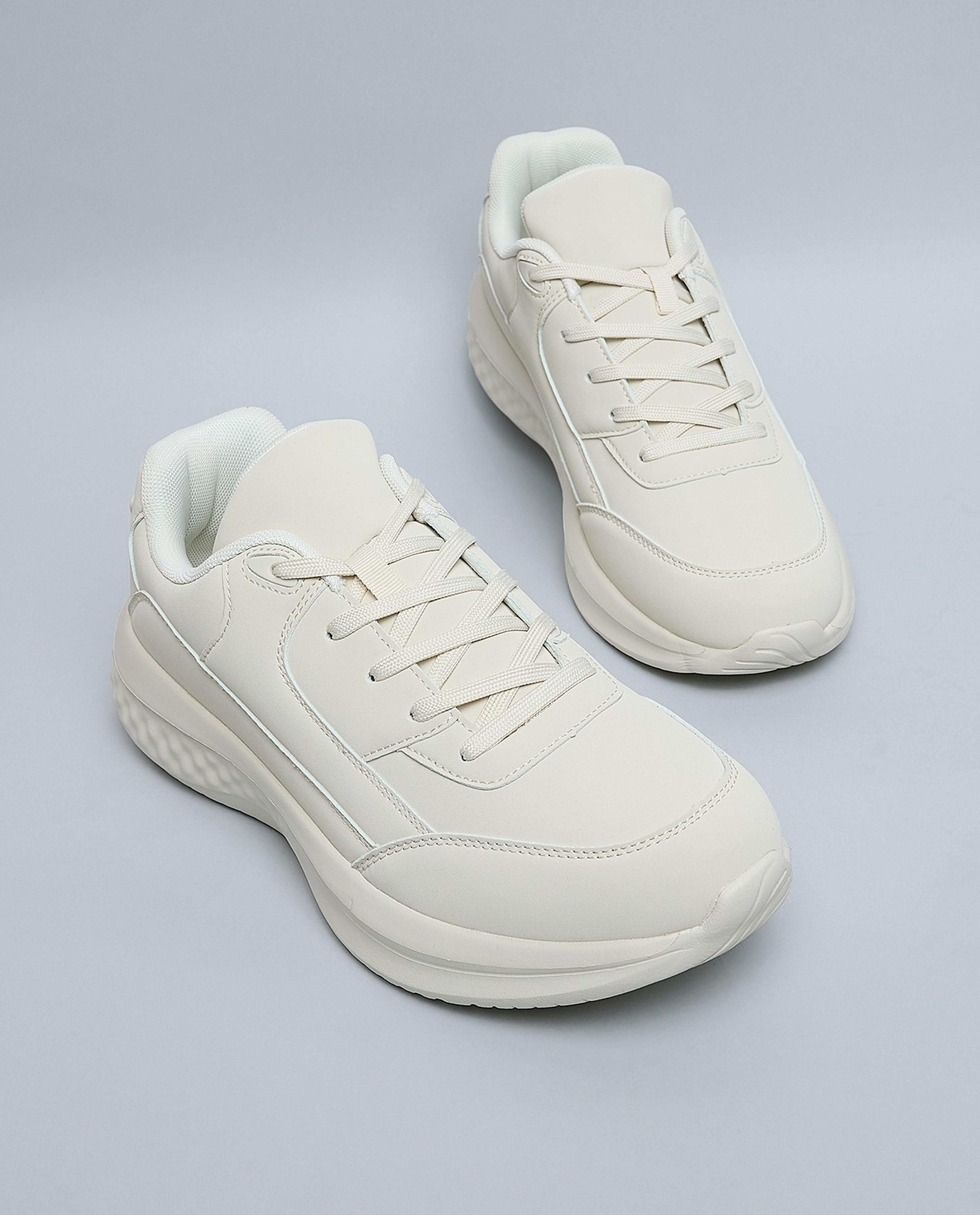 Solid Lace Up Sports Shoes