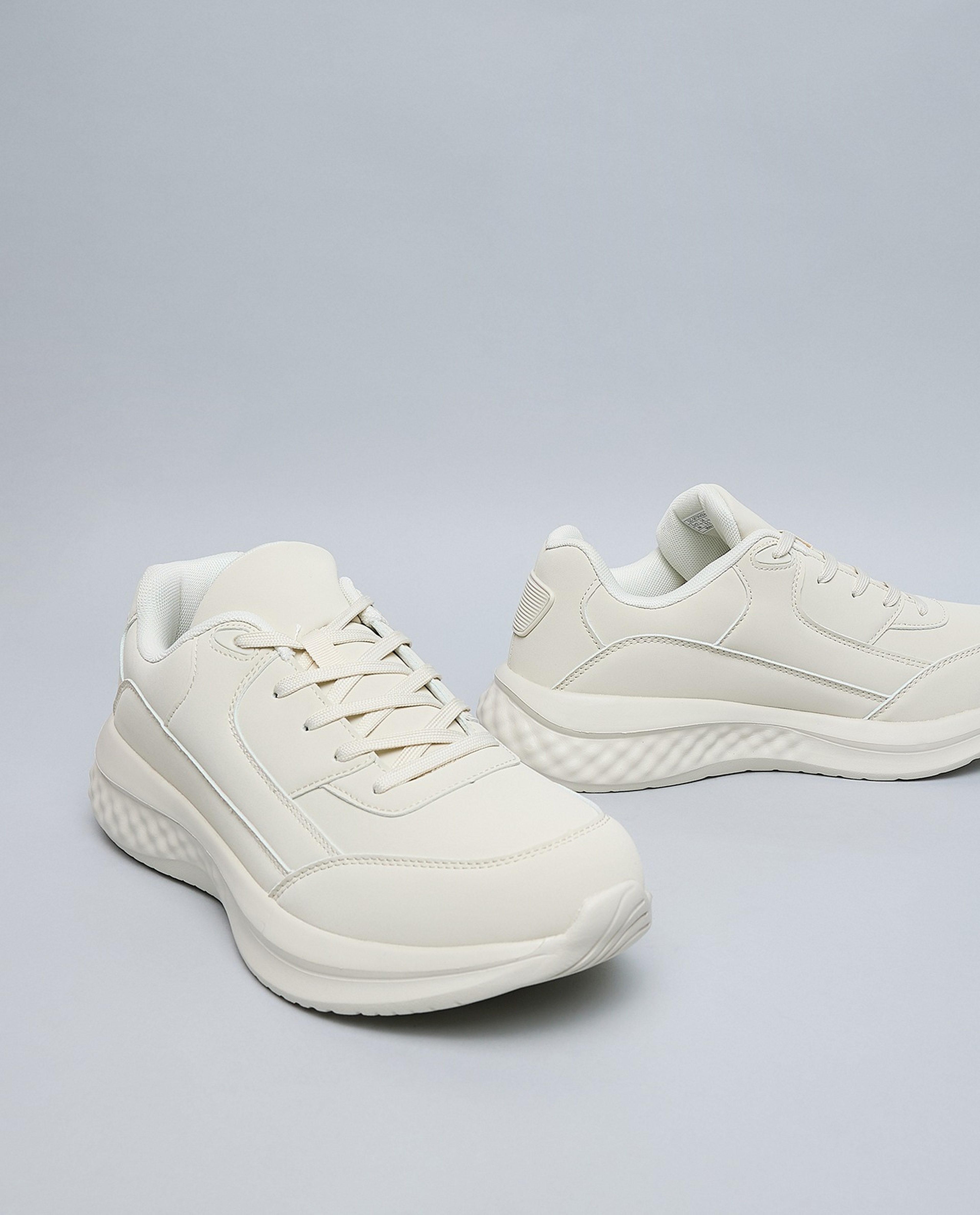 Solid Lace Up Sports Shoes