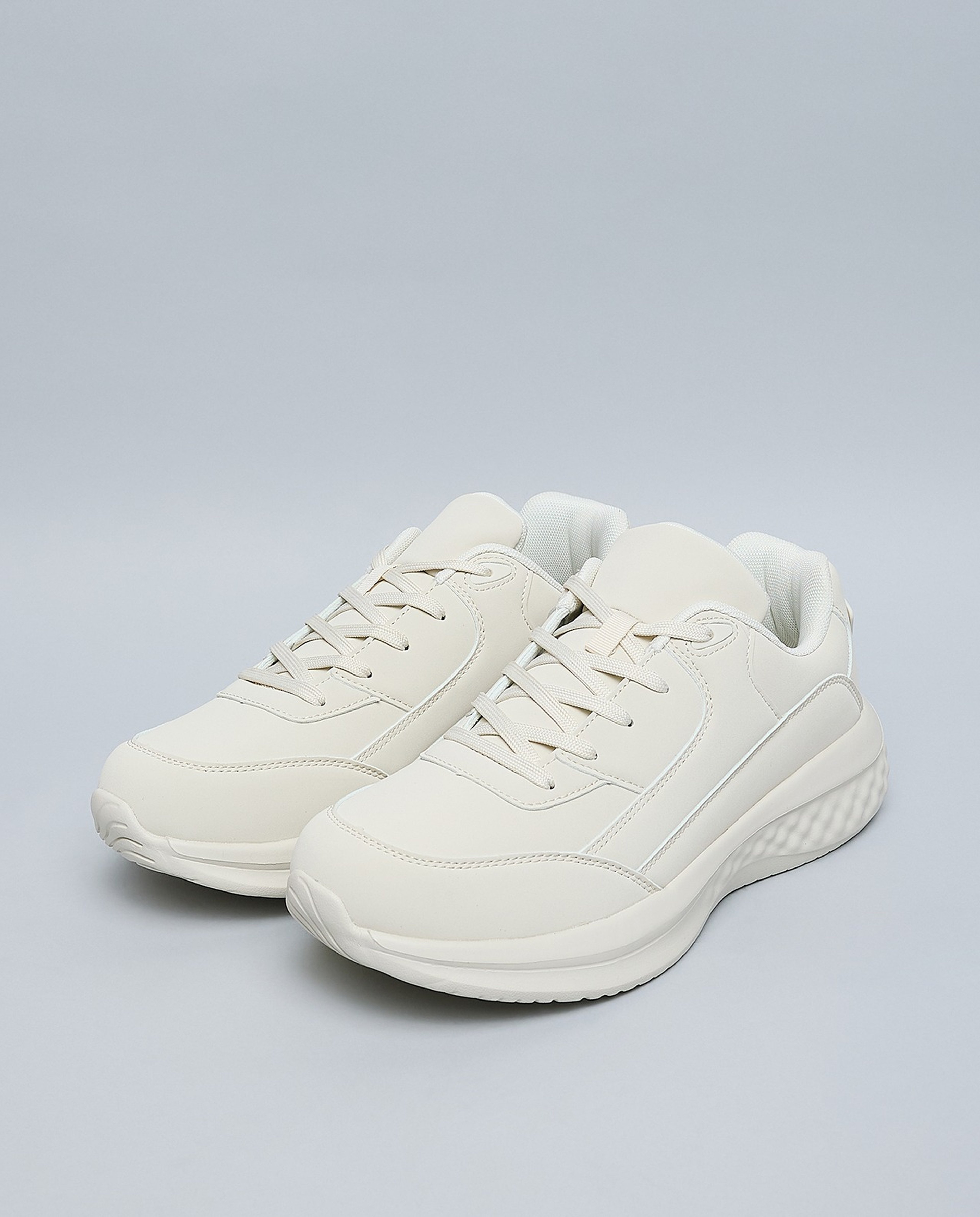 Solid Lace Up Sports Shoes