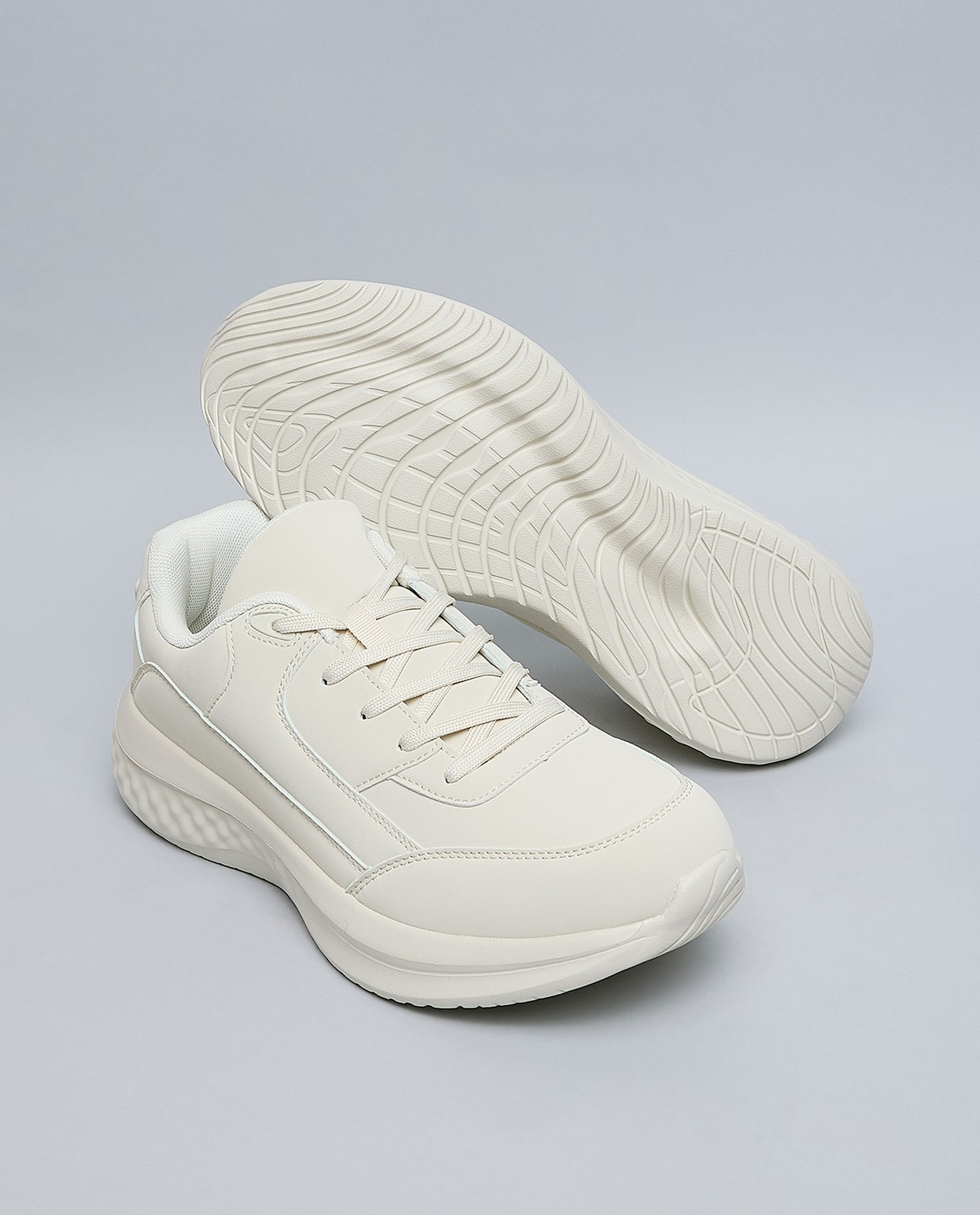 Solid Lace Up Sports Shoes