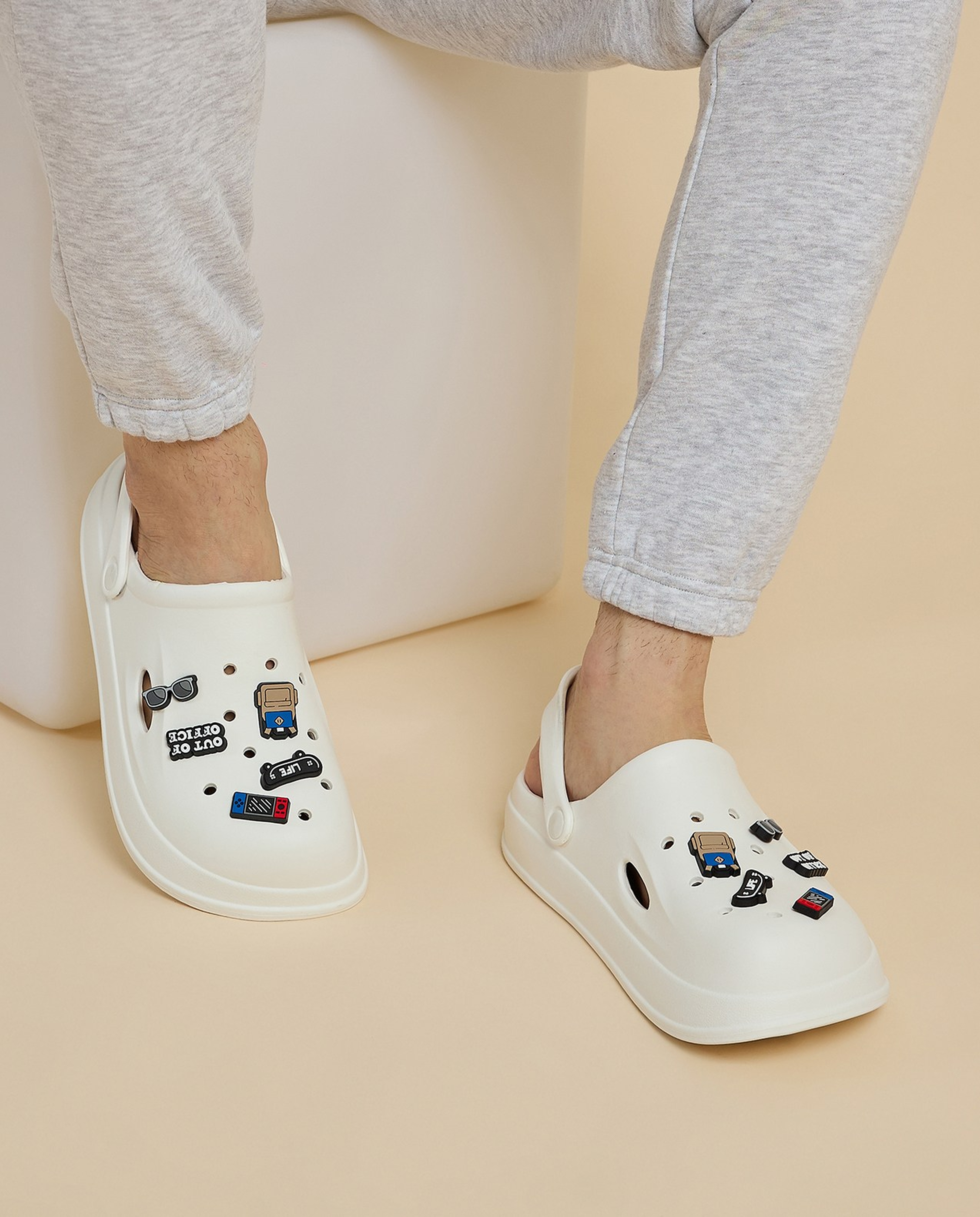 Charm Detail Slingback Clogs