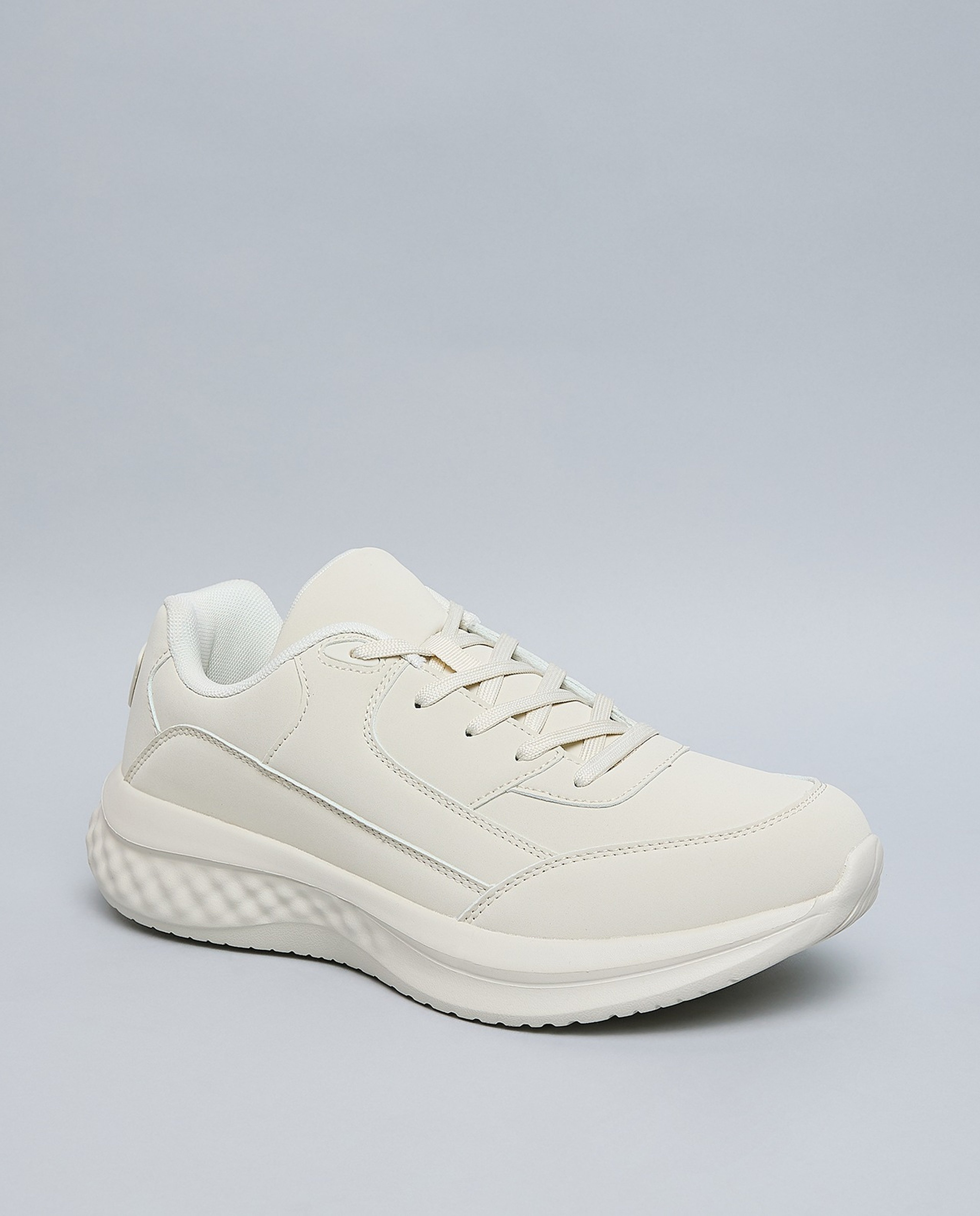 Solid Lace Up Sports Shoes