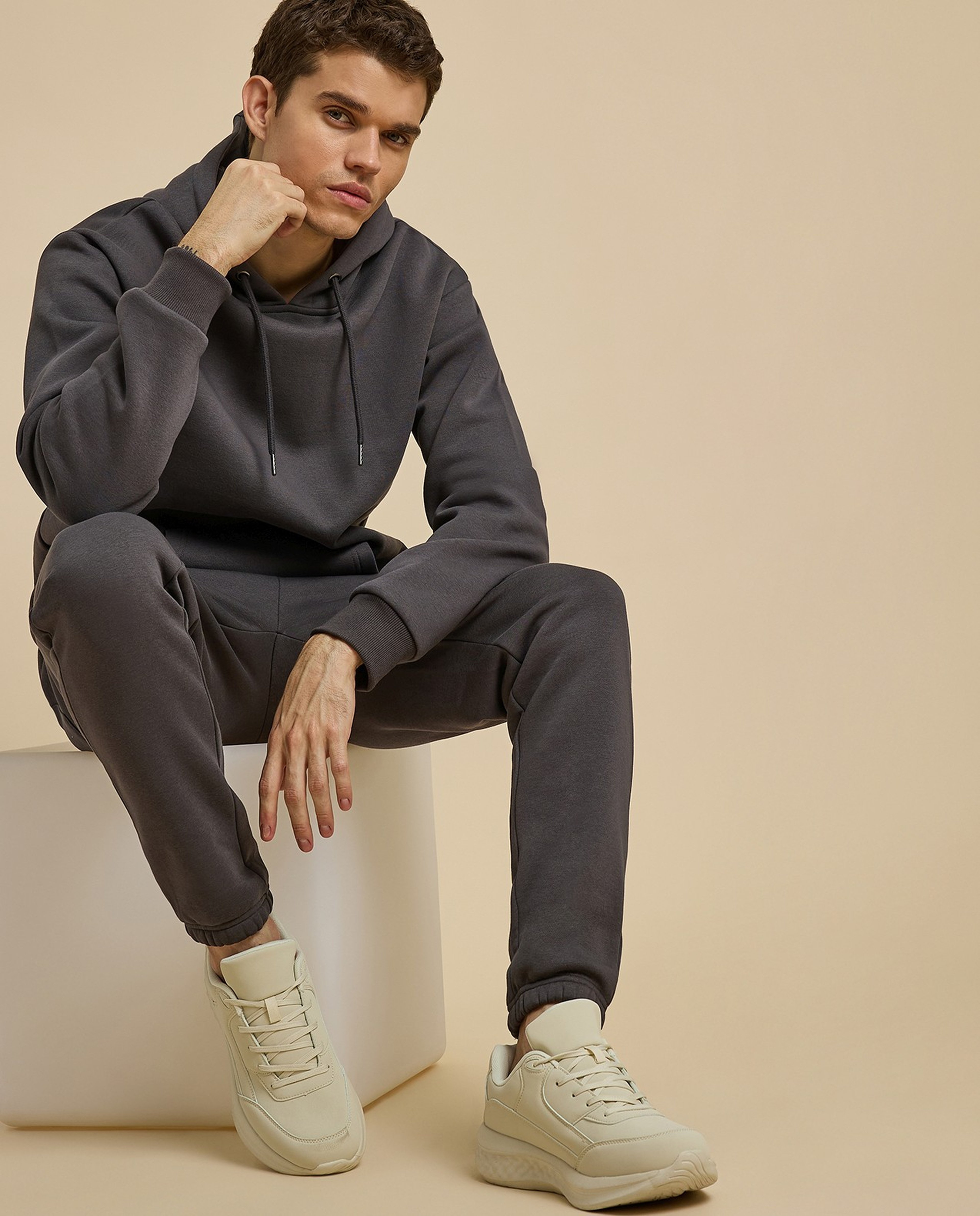 Solid Lace Up Sports Shoes