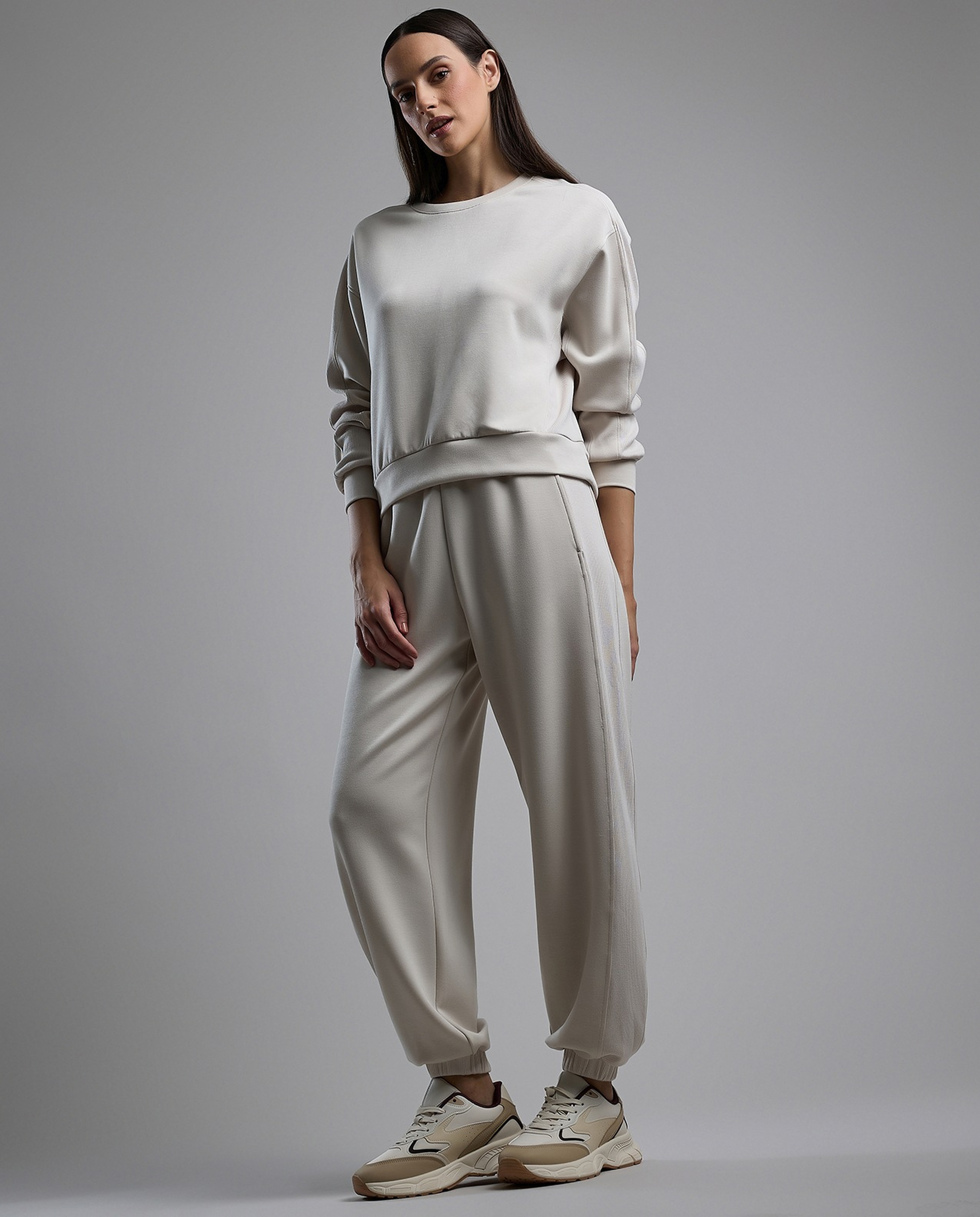 Solid Joggers with Drawstring Waist