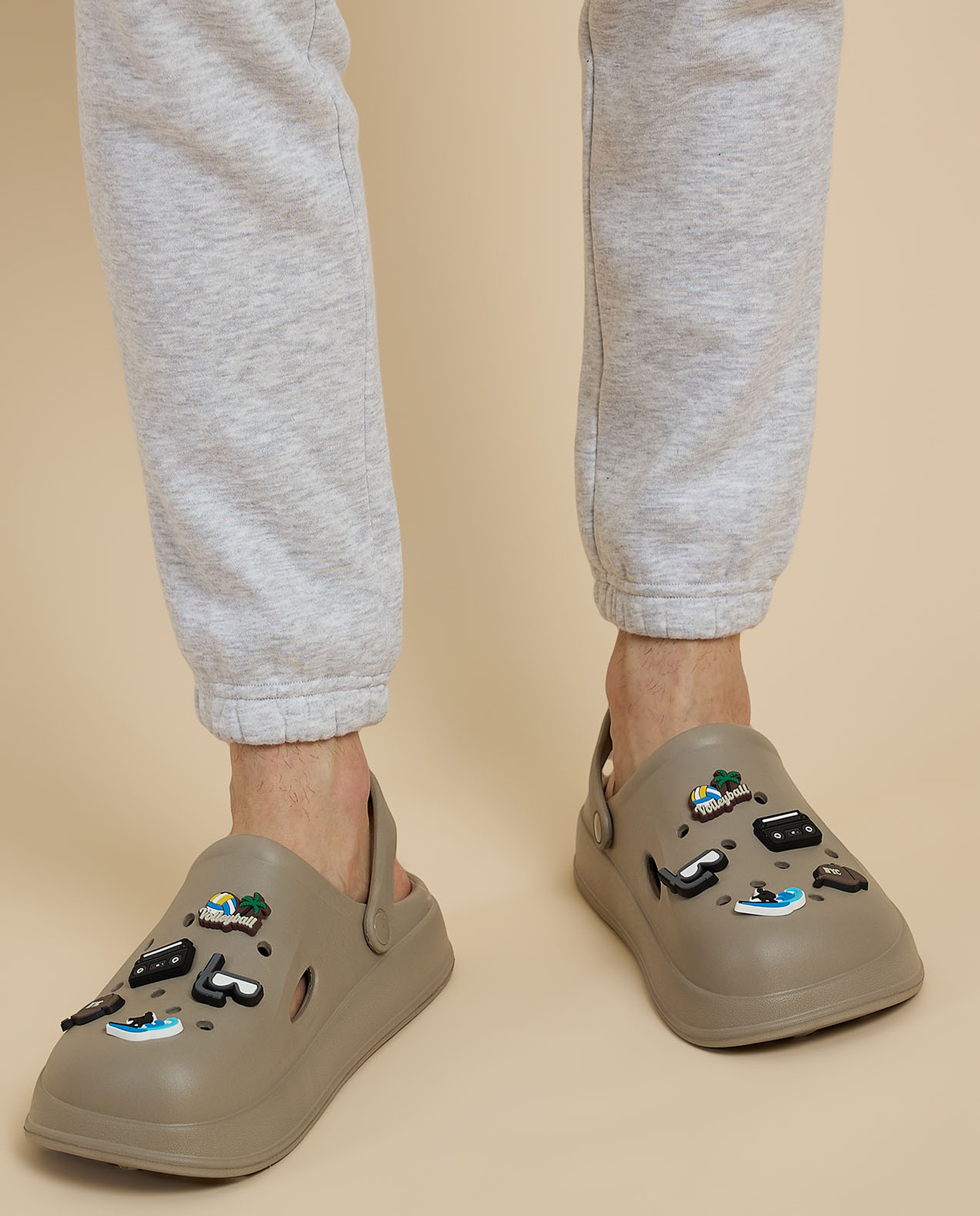 Charm Detail Slingback Clogs