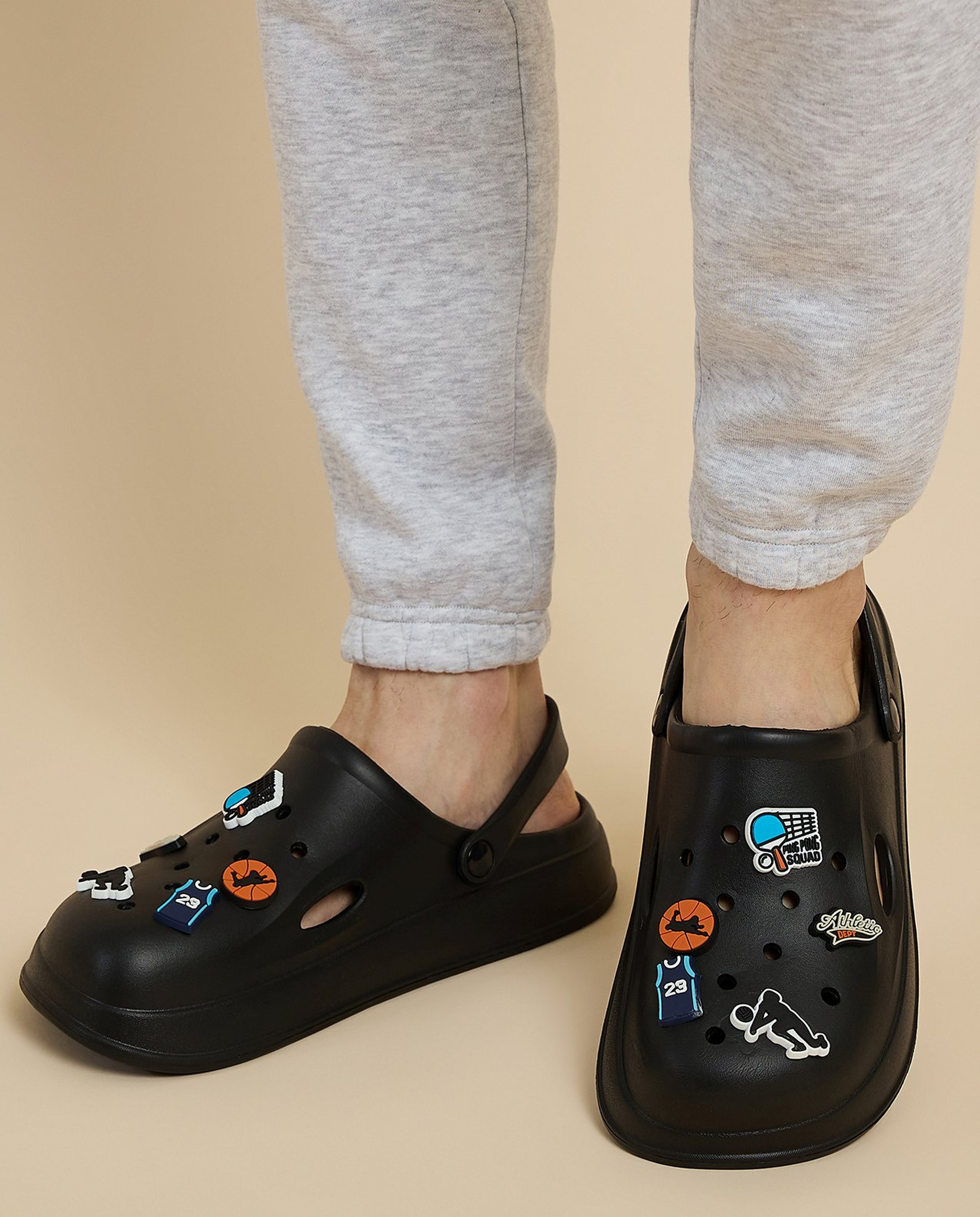 Charm Detail Slingback Clogs