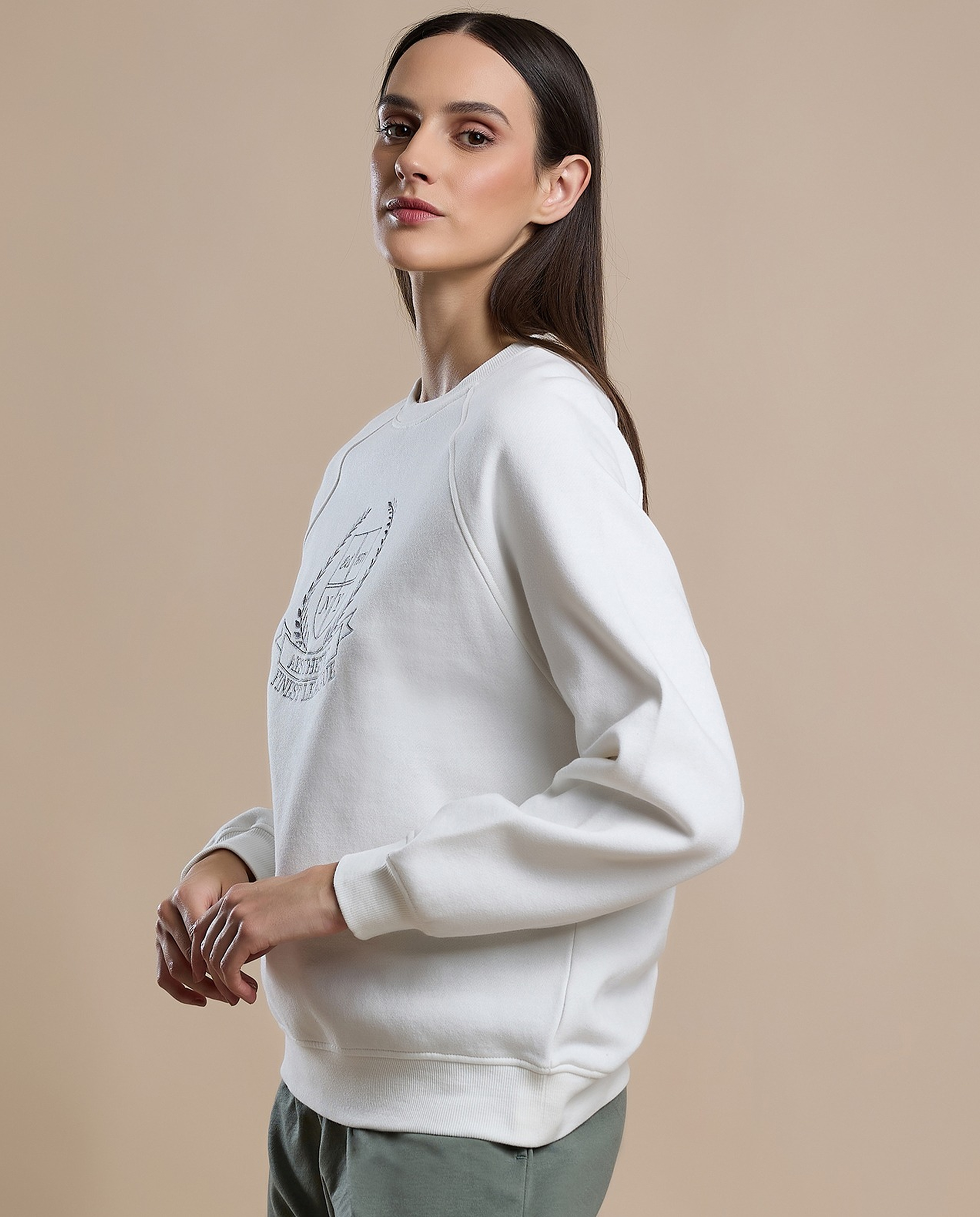 Printed Sweatshirt with Crew Neck and Long Sleeves