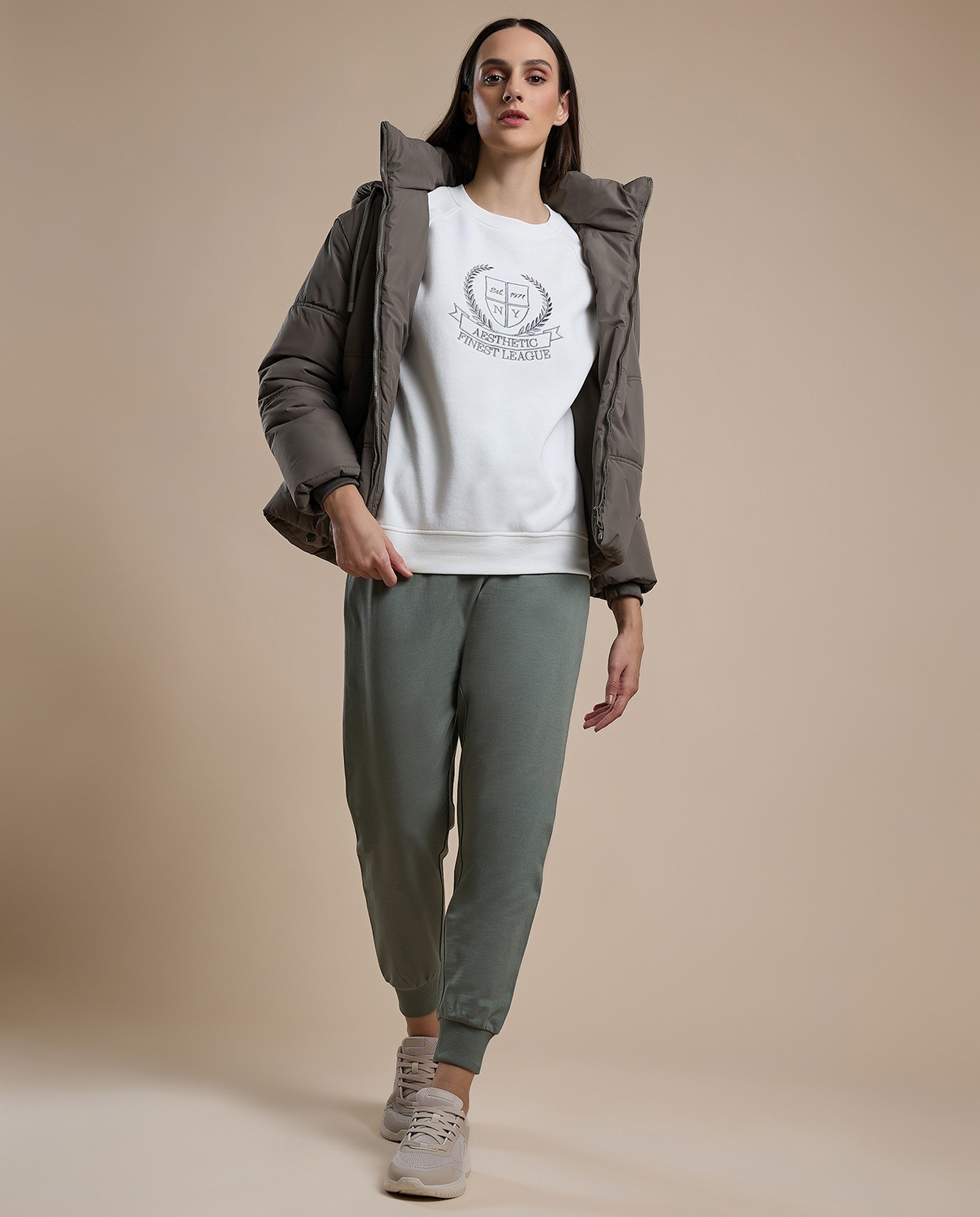 Printed Sweatshirt with Crew Neck and Long Sleeves