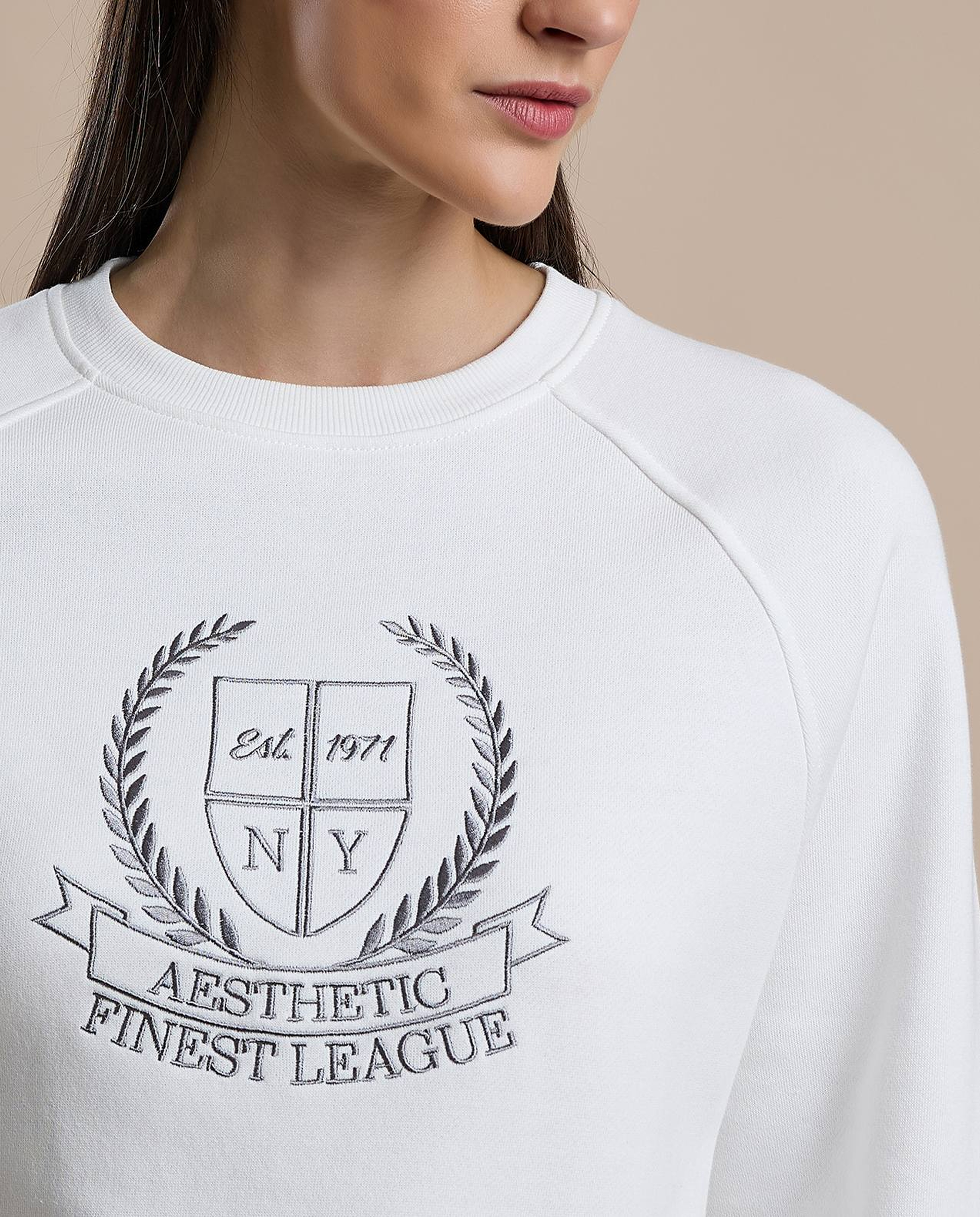 Printed Sweatshirt with Crew Neck and Long Sleeves