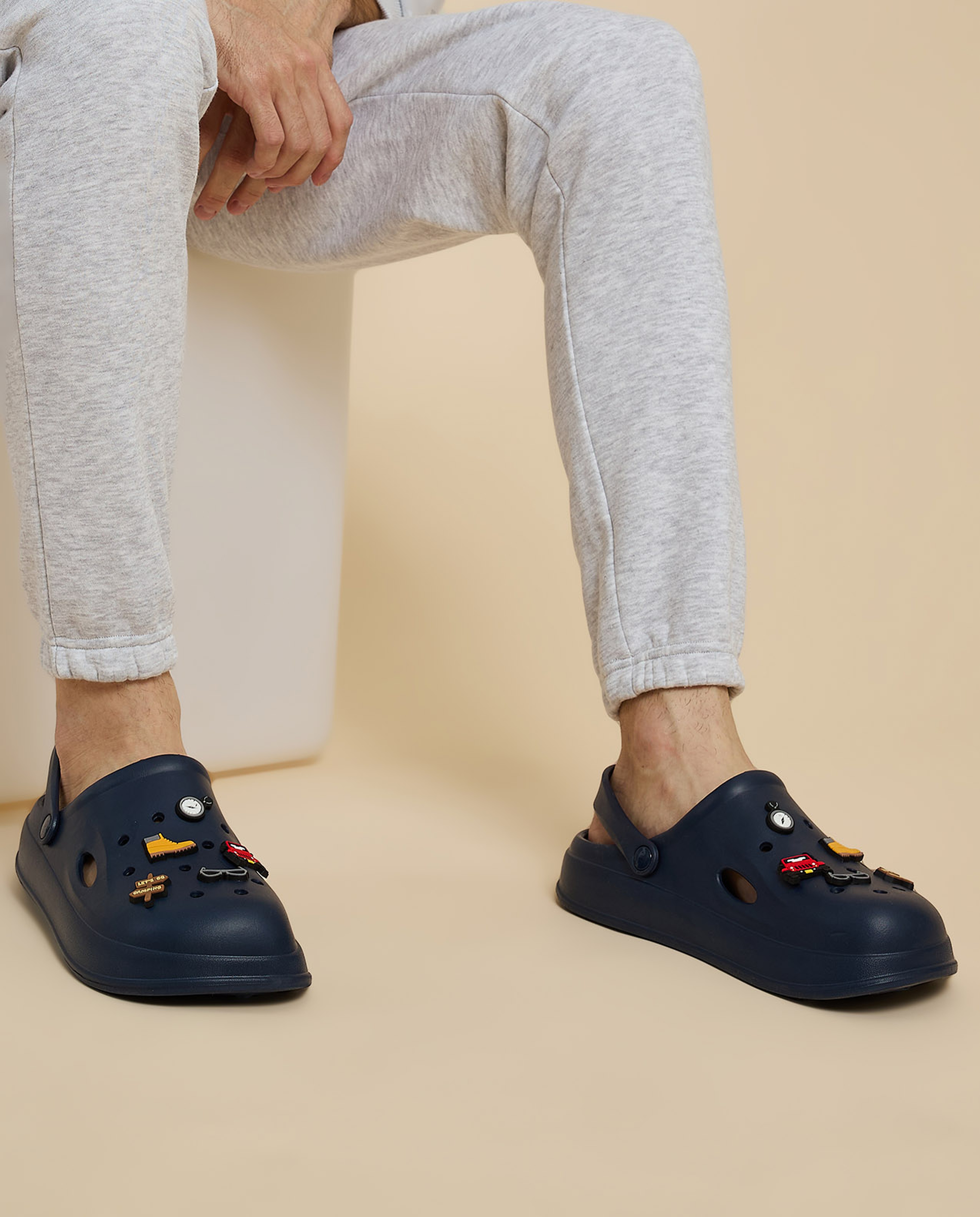 Charm Detail Slingback Clogs