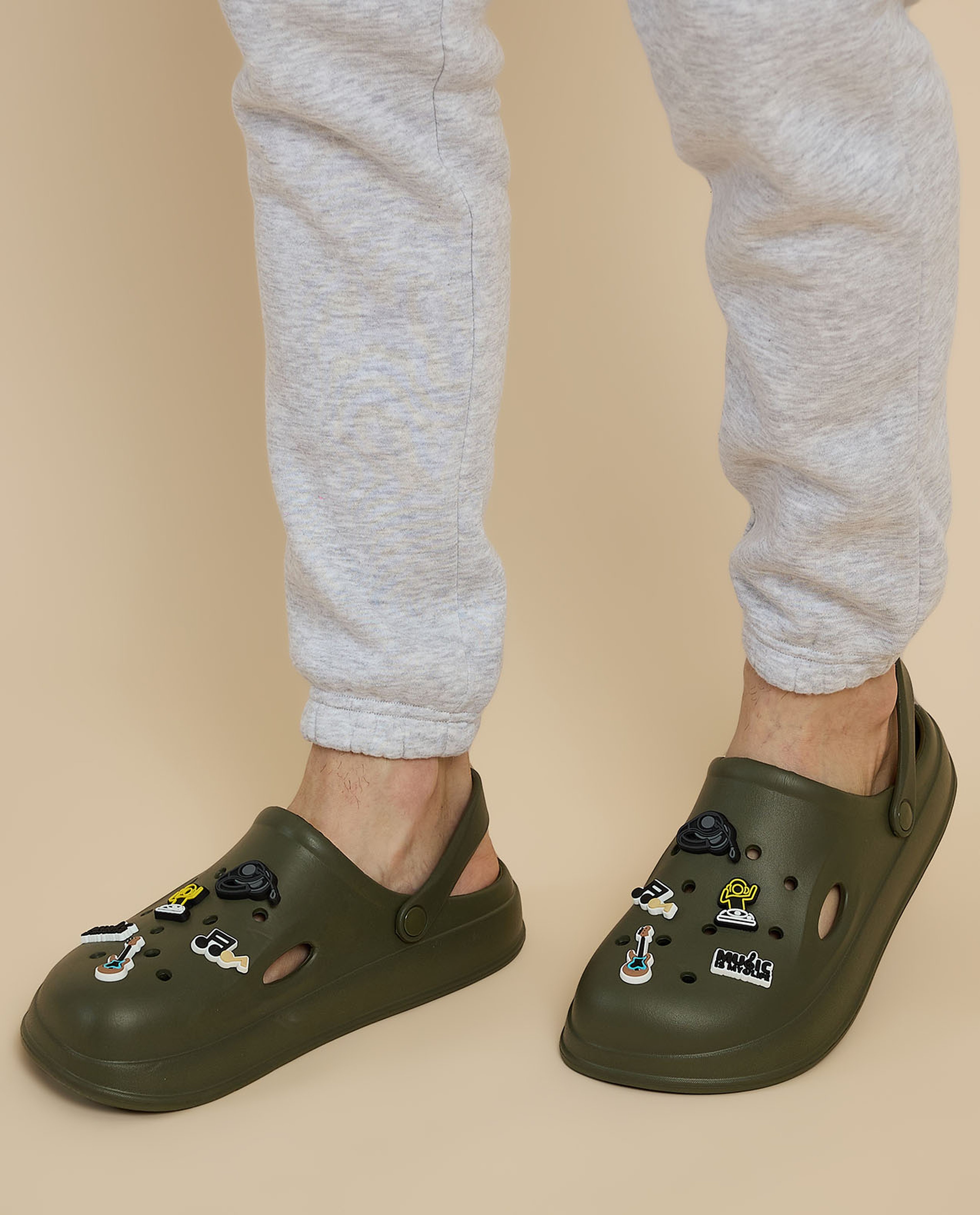 Charm Detail Slingback Clogs