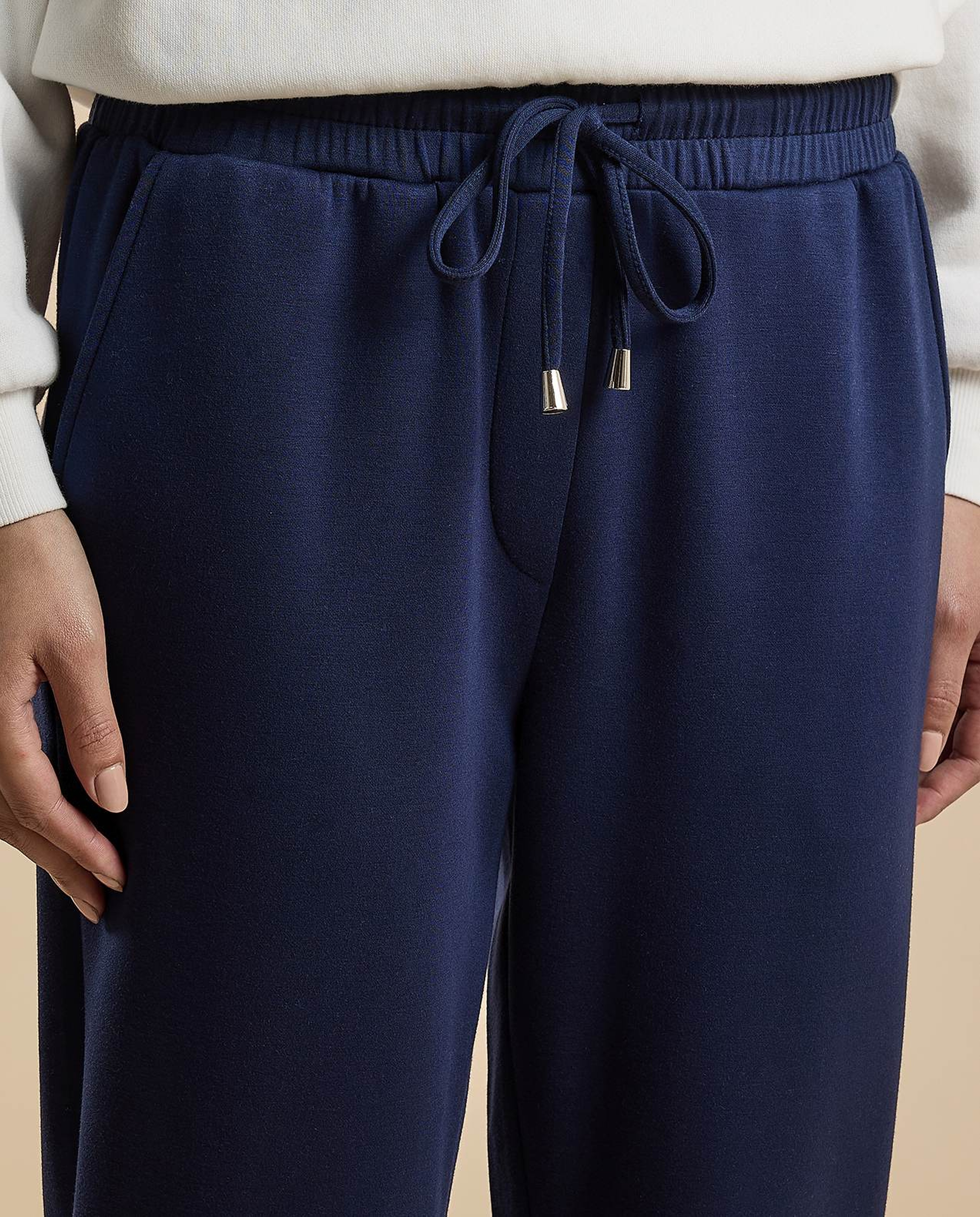 Solid Joggers with Drawstring Waist