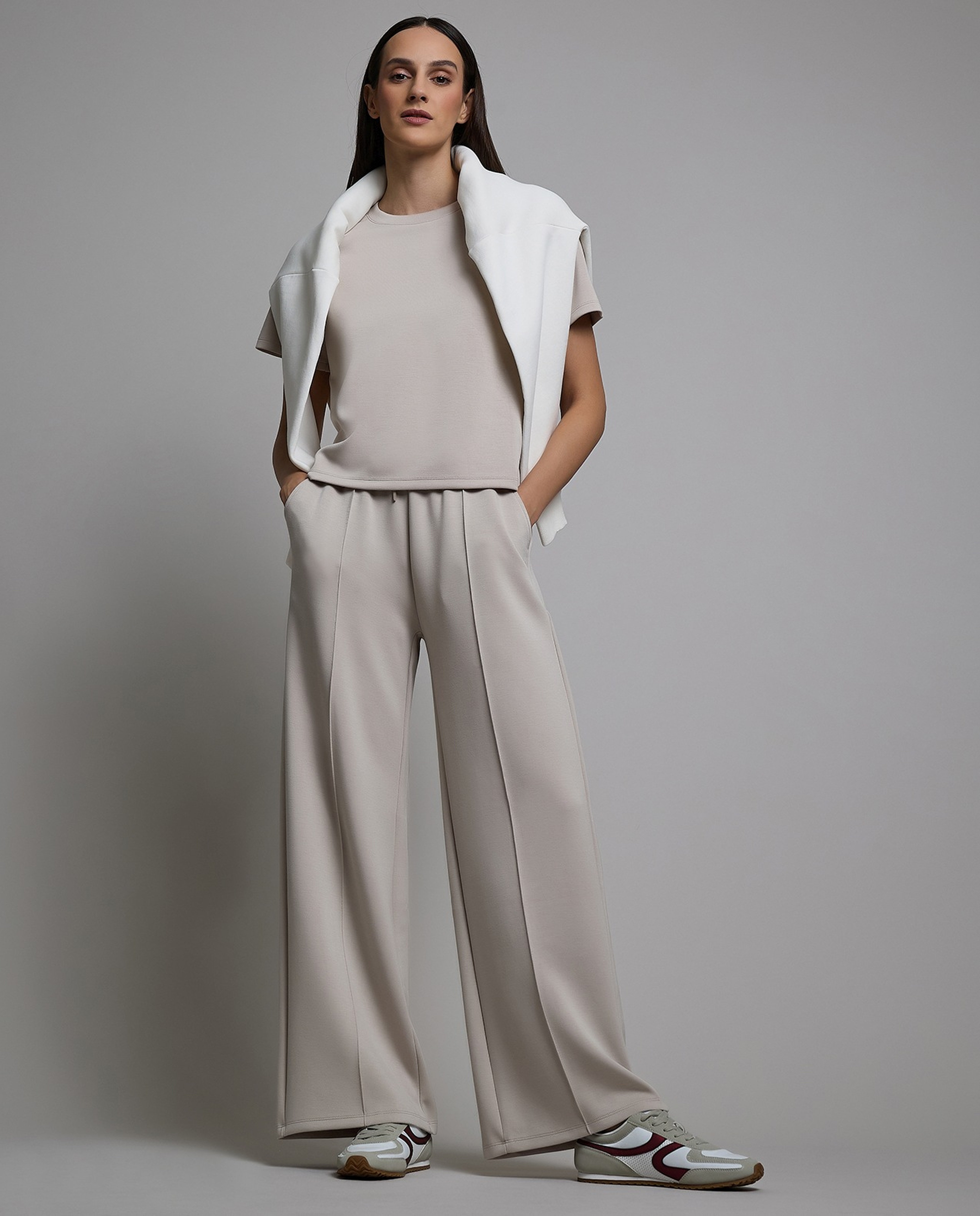 Solid T-Shirt with Crew Neck and Raglan Sleeves