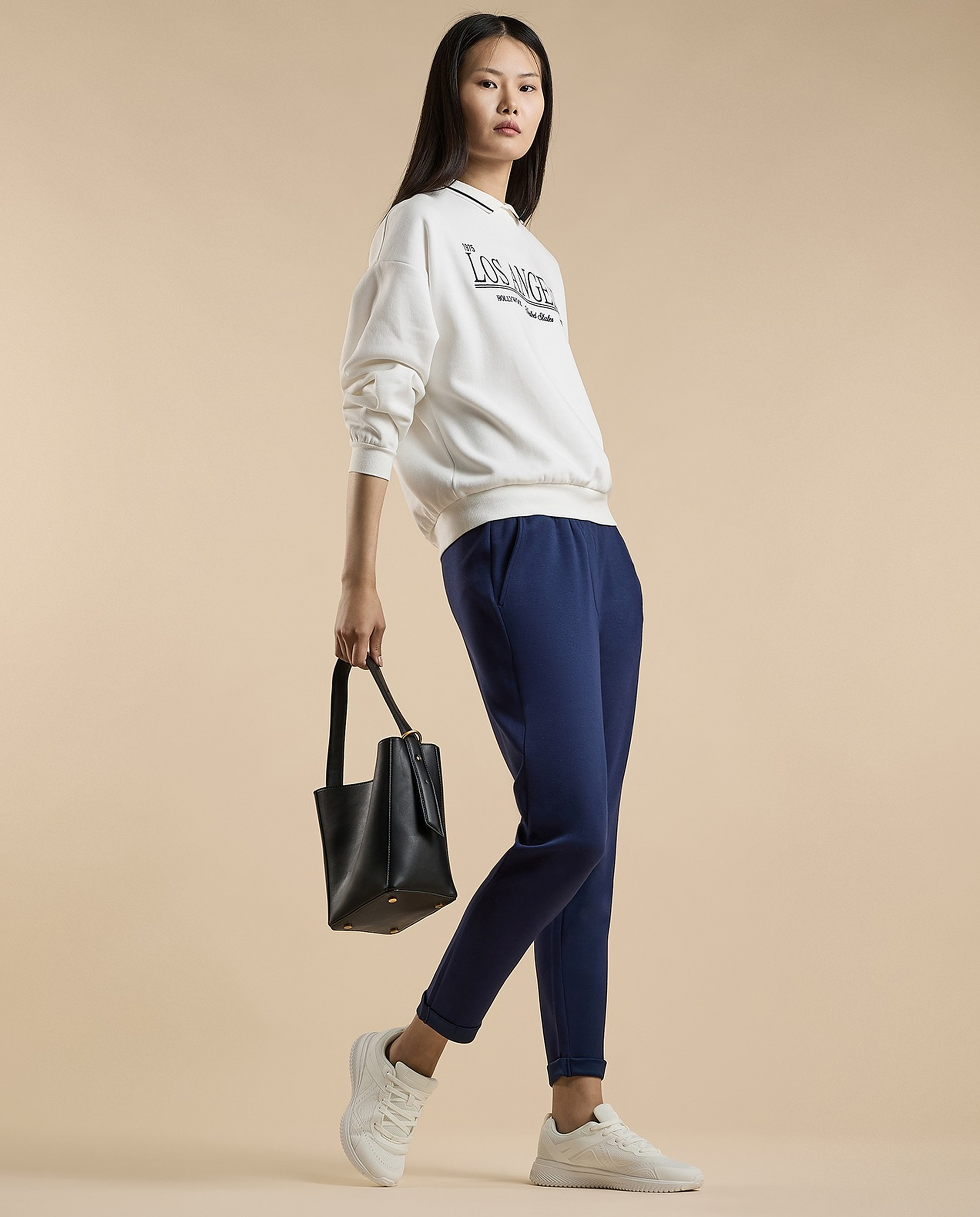 Solid Joggers with Drawstring Waist