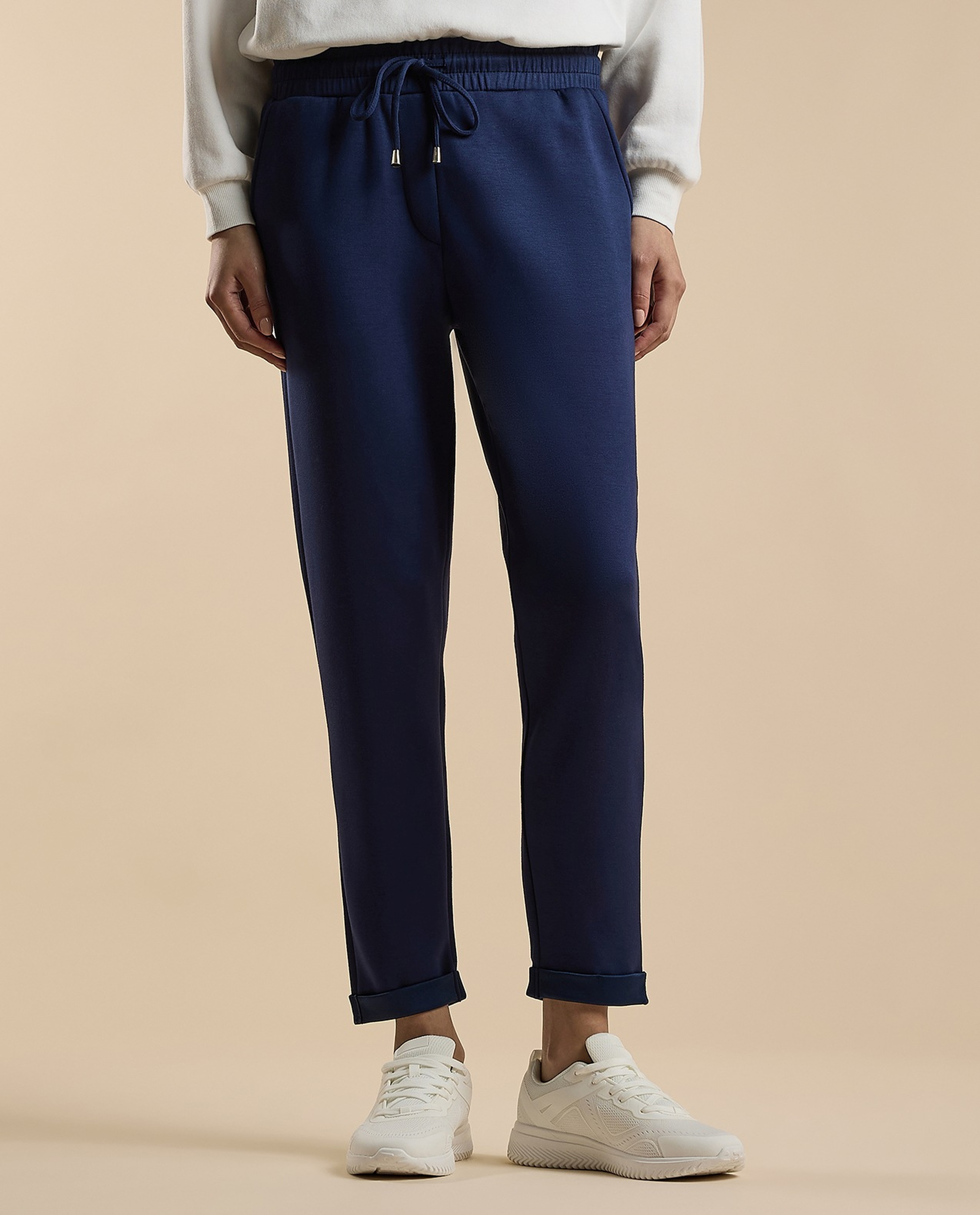 Solid Joggers with Drawstring Waist