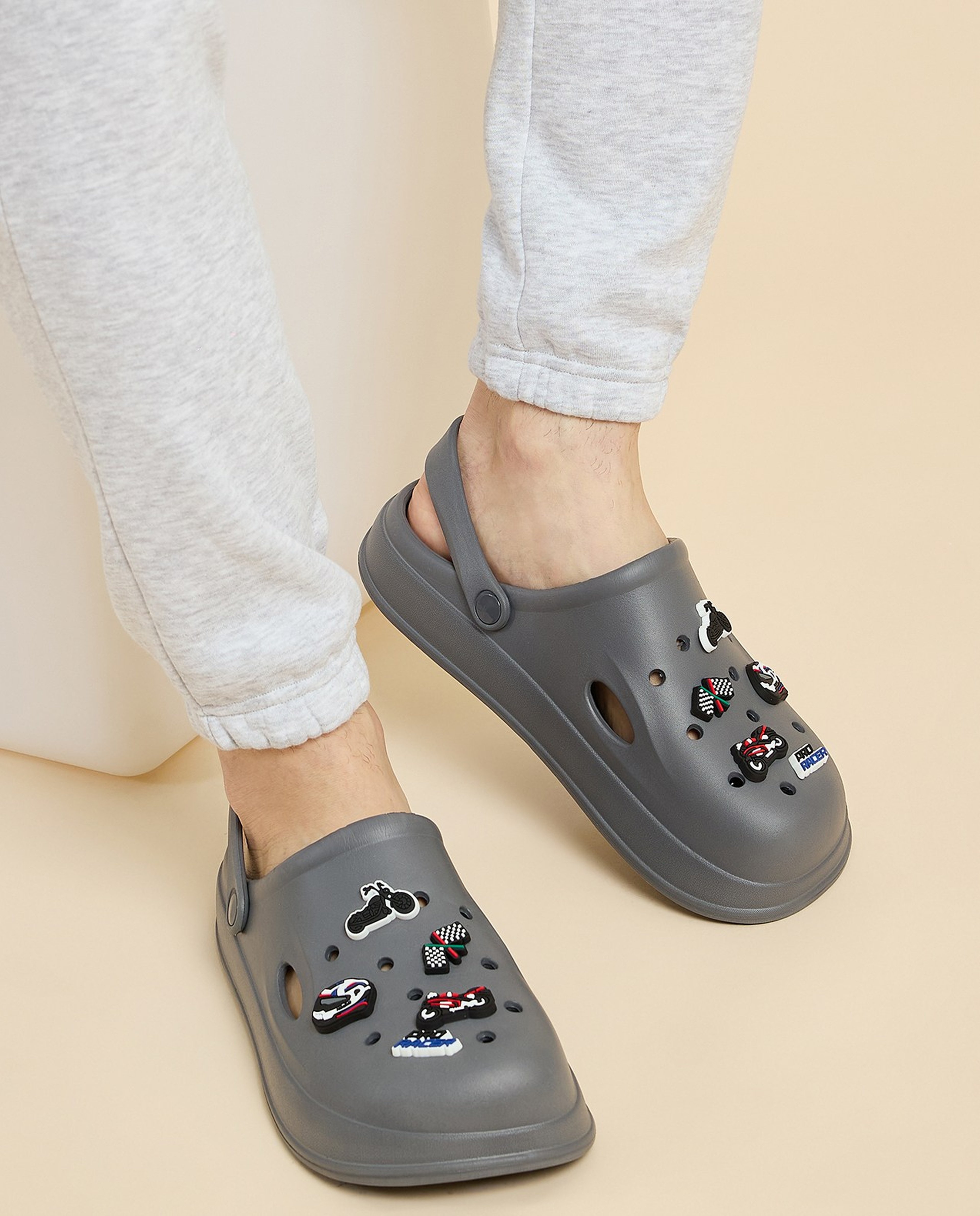 Charm Detail Slingback Clogs