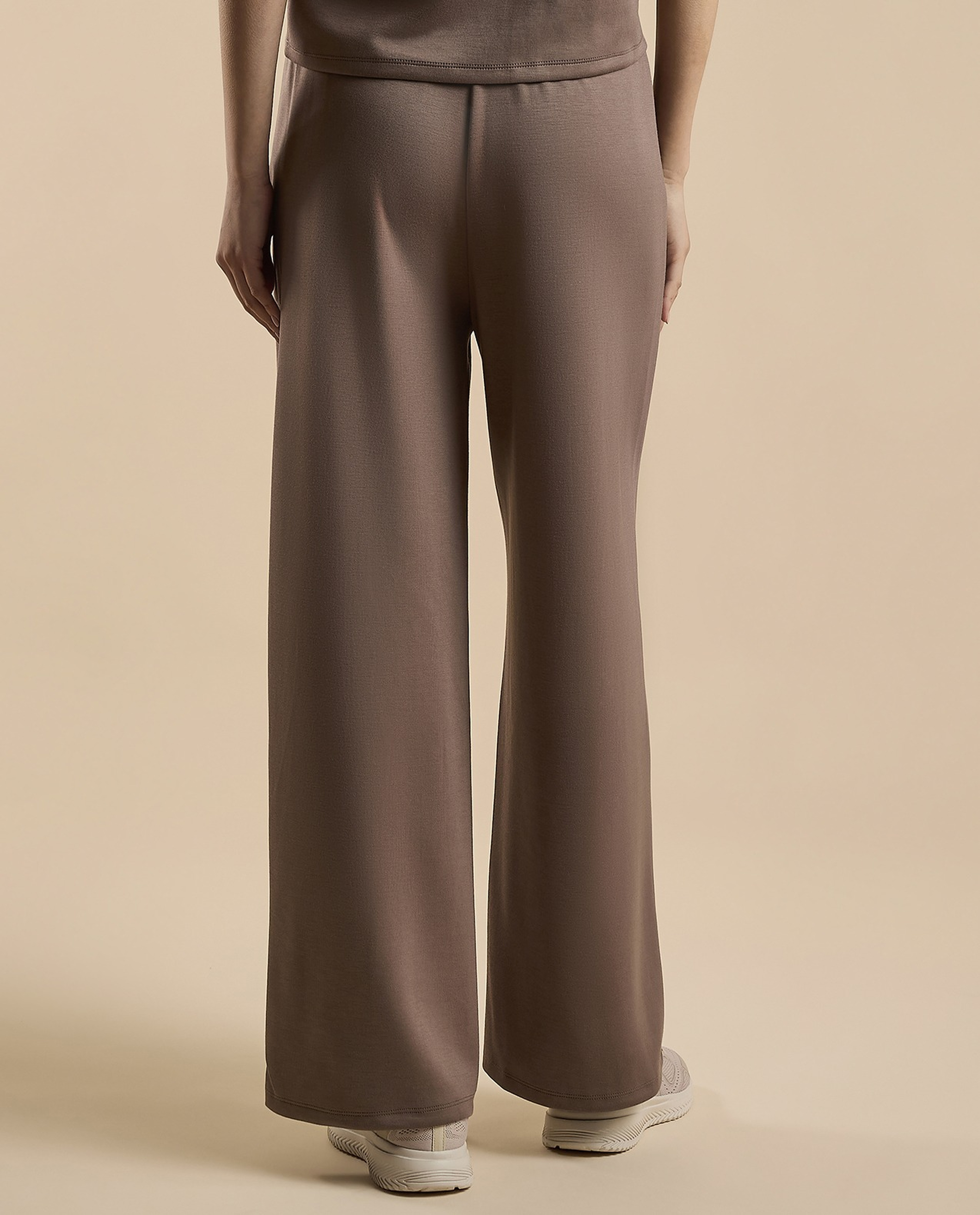 Solid Wide Leg Pants with Drawstring Waist
