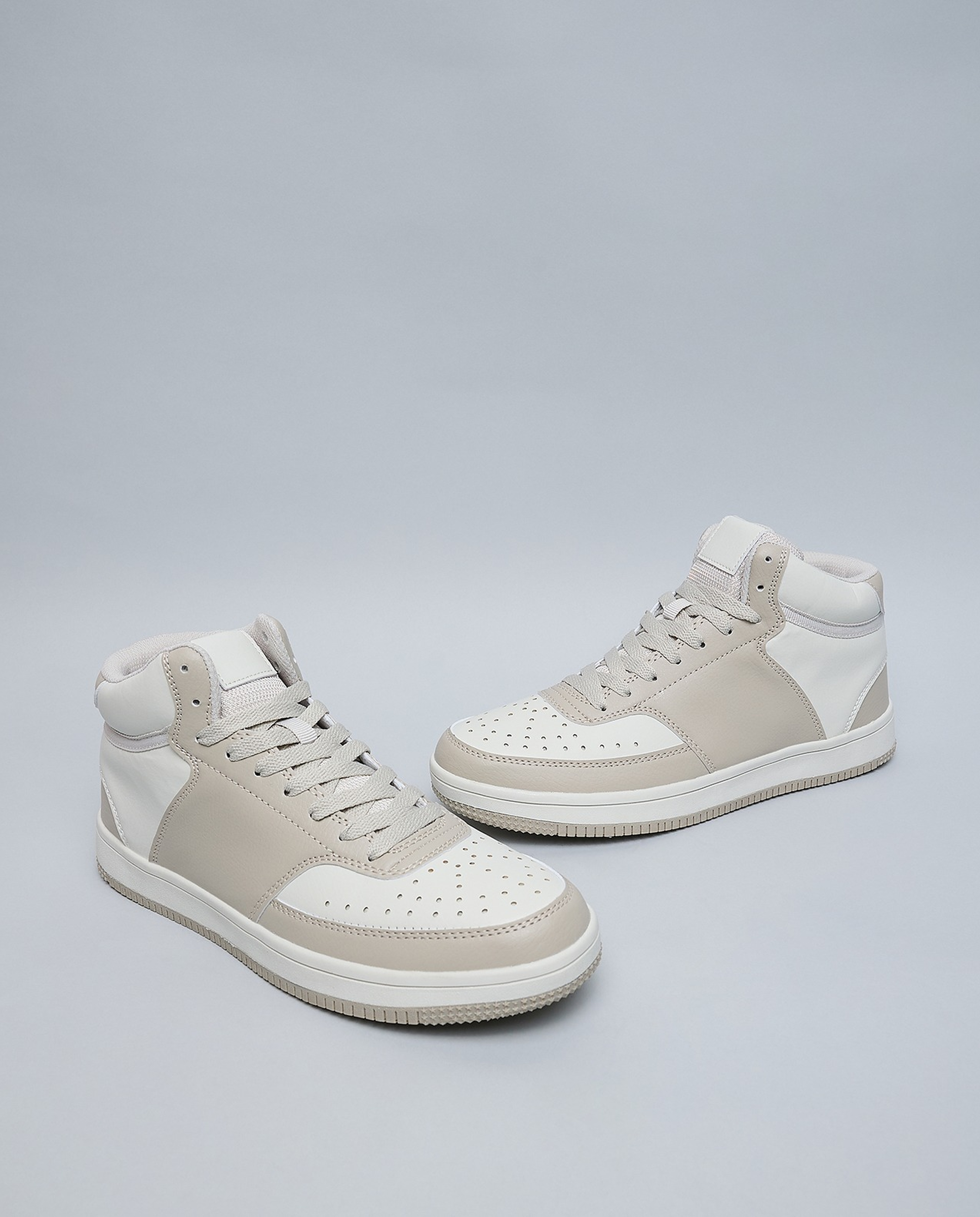 Color Block Lace Up High Top Sneakers