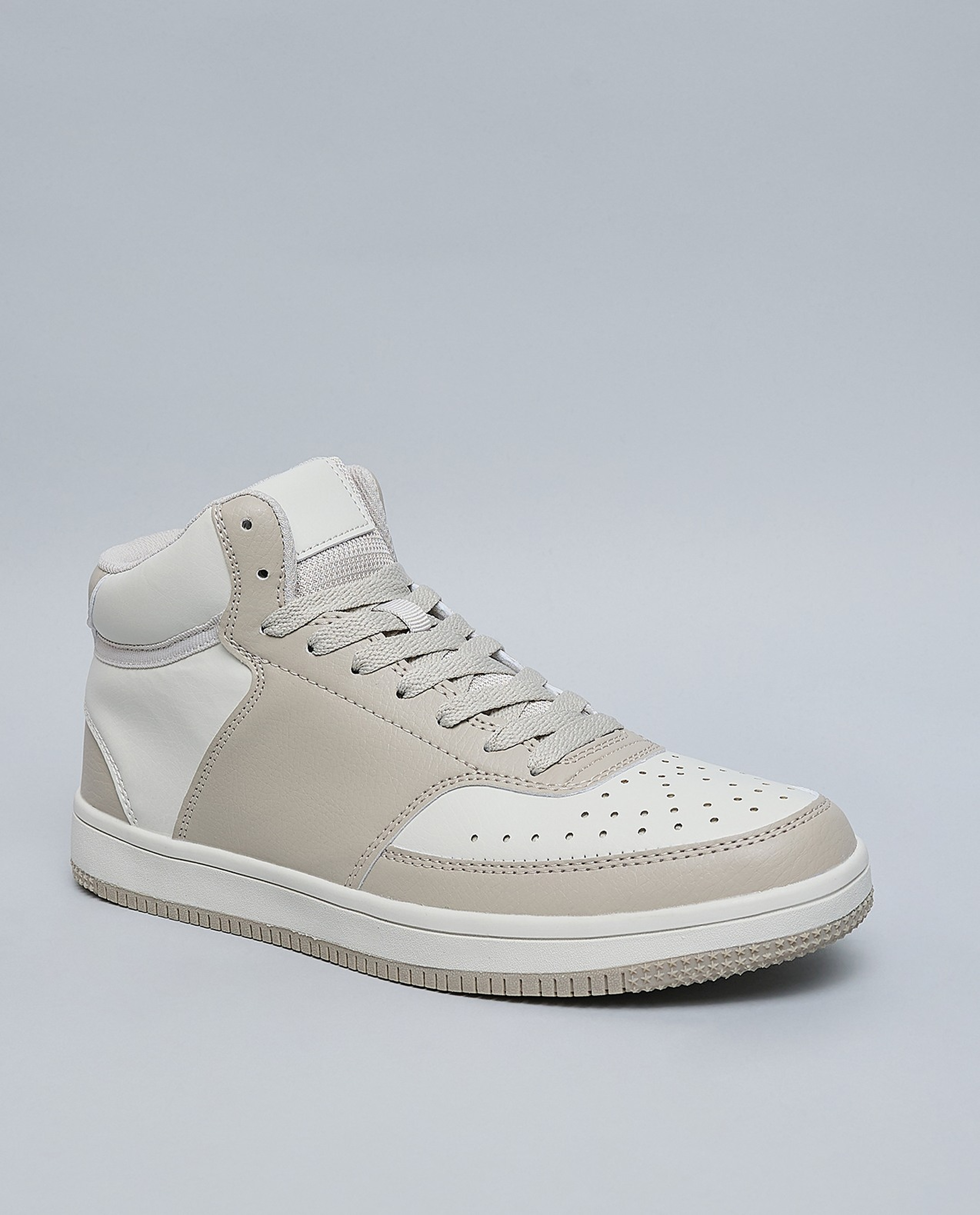 Color Block Lace Up High Top Sneakers