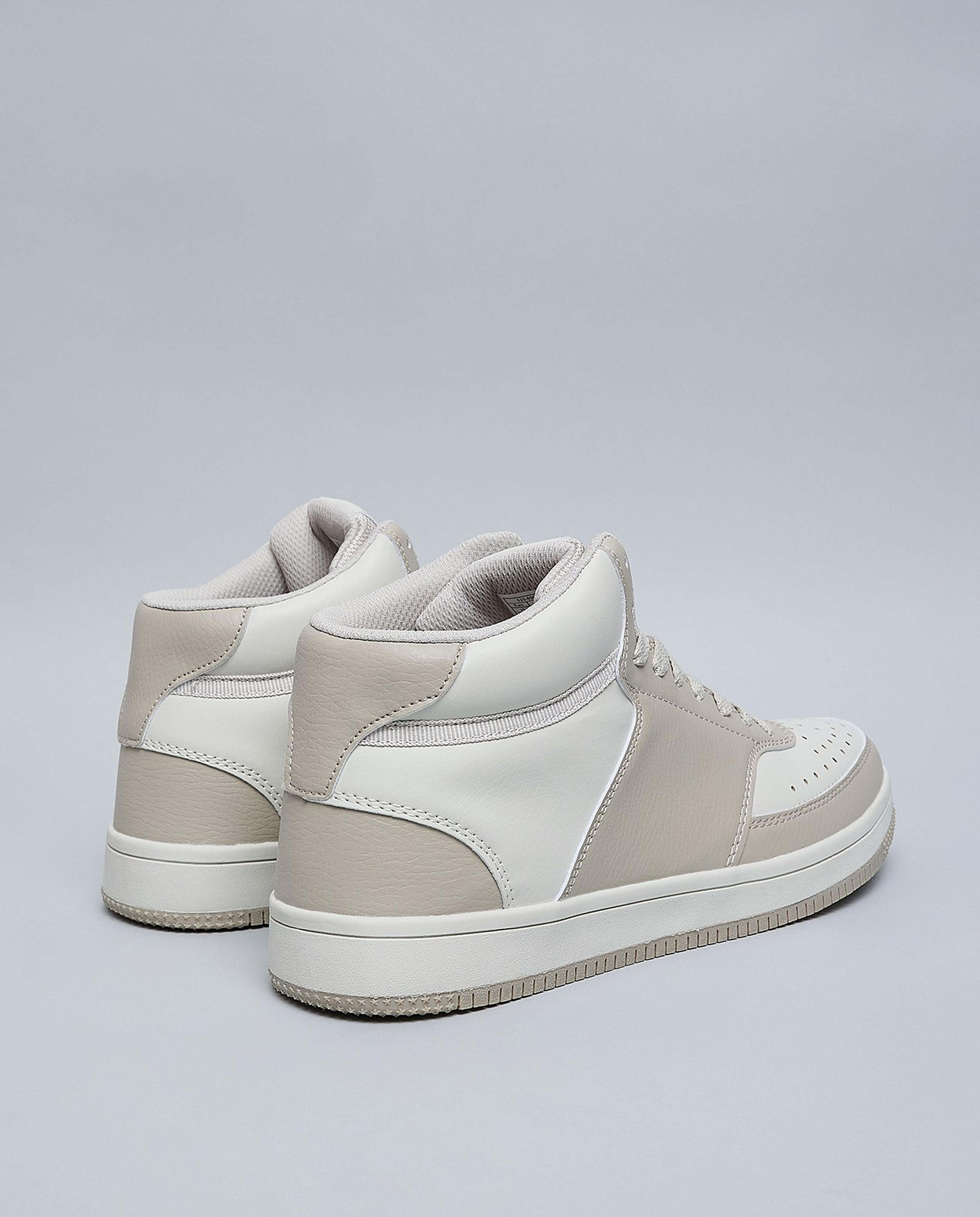 Color Block Lace Up High Top Sneakers