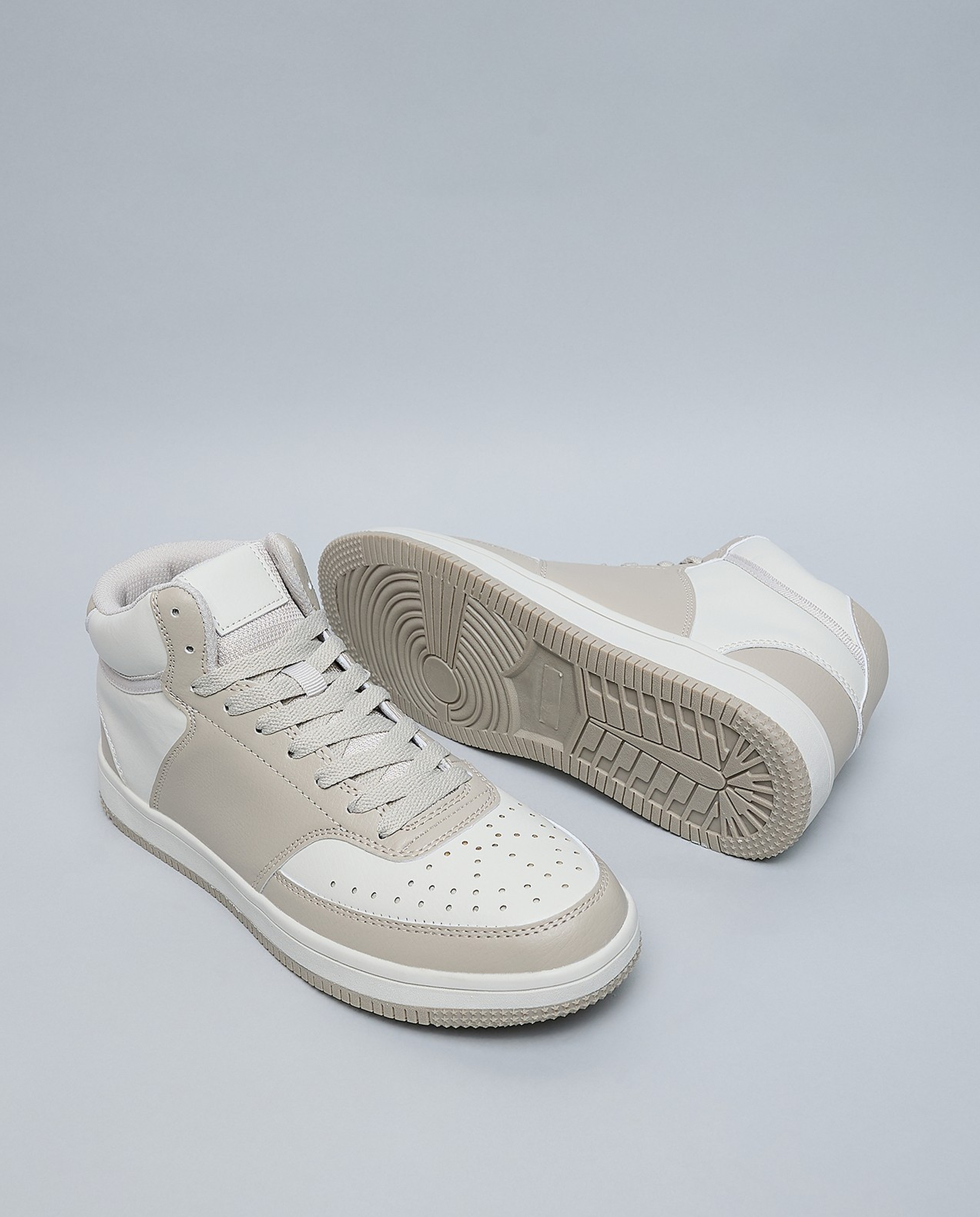 Color Block Lace Up High Top Sneakers