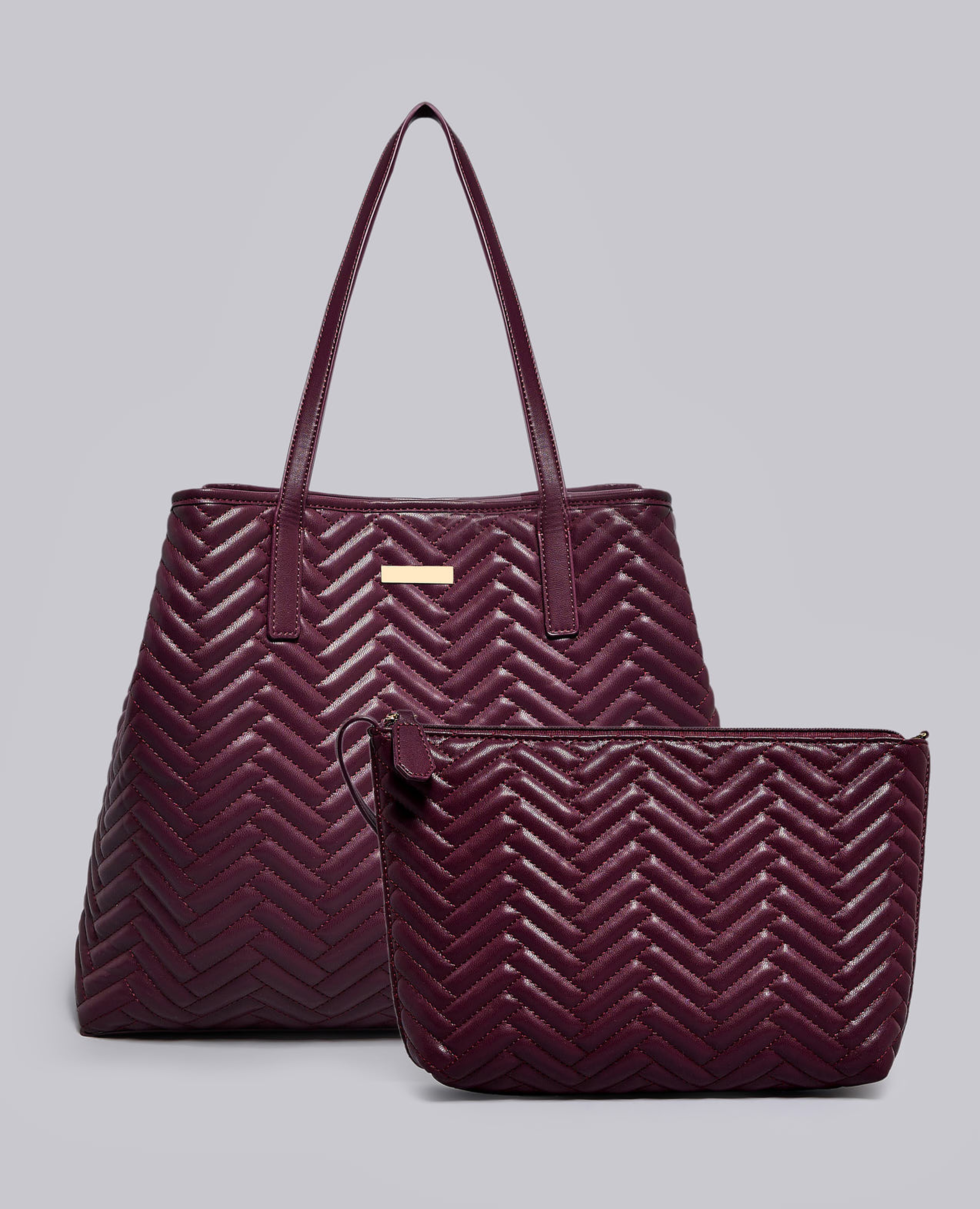 Quilted Shoulder Bag with Pouch