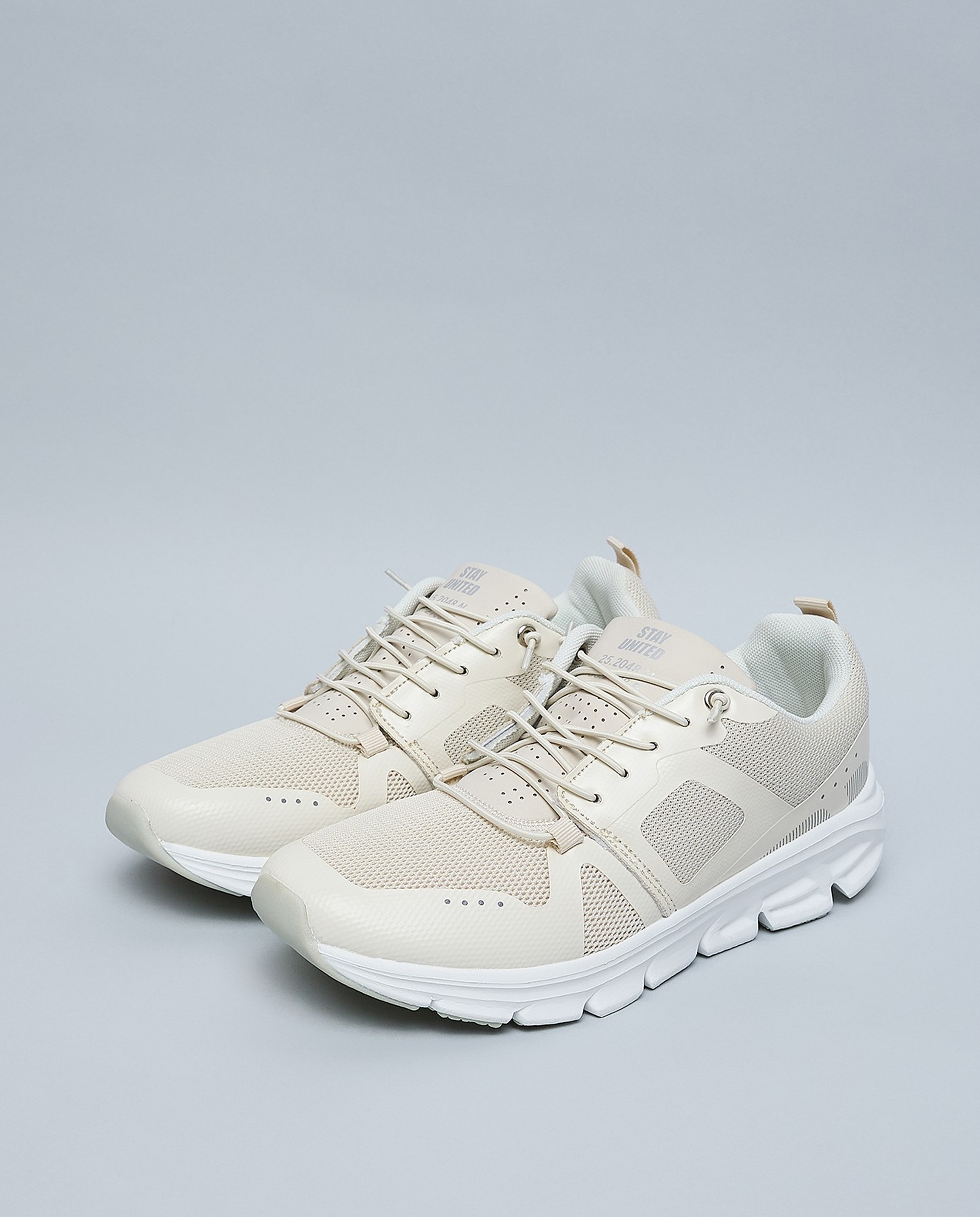 Mesh Detail Lace Up Sports Shoes