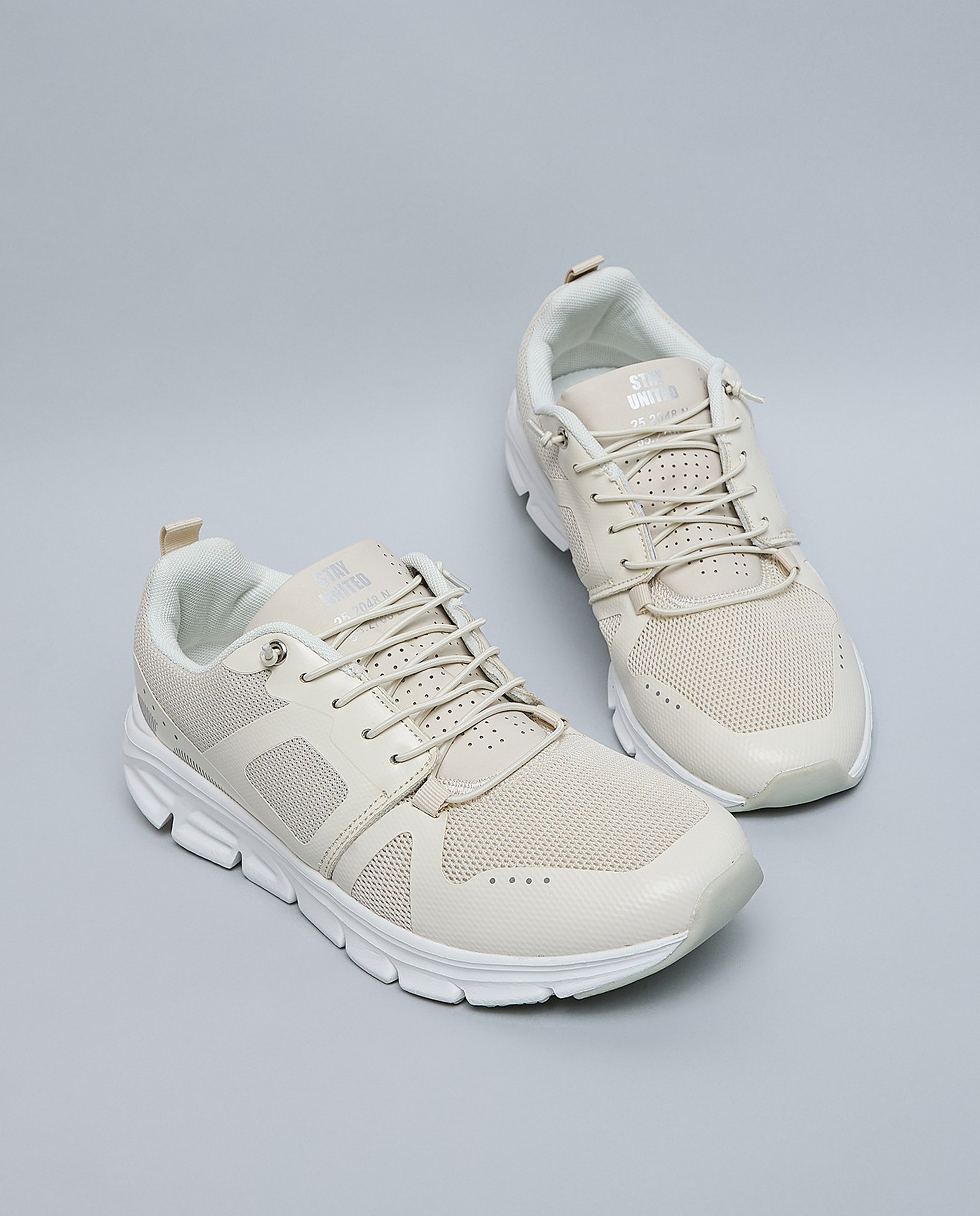 Mesh Detail Lace Up Sports Shoes