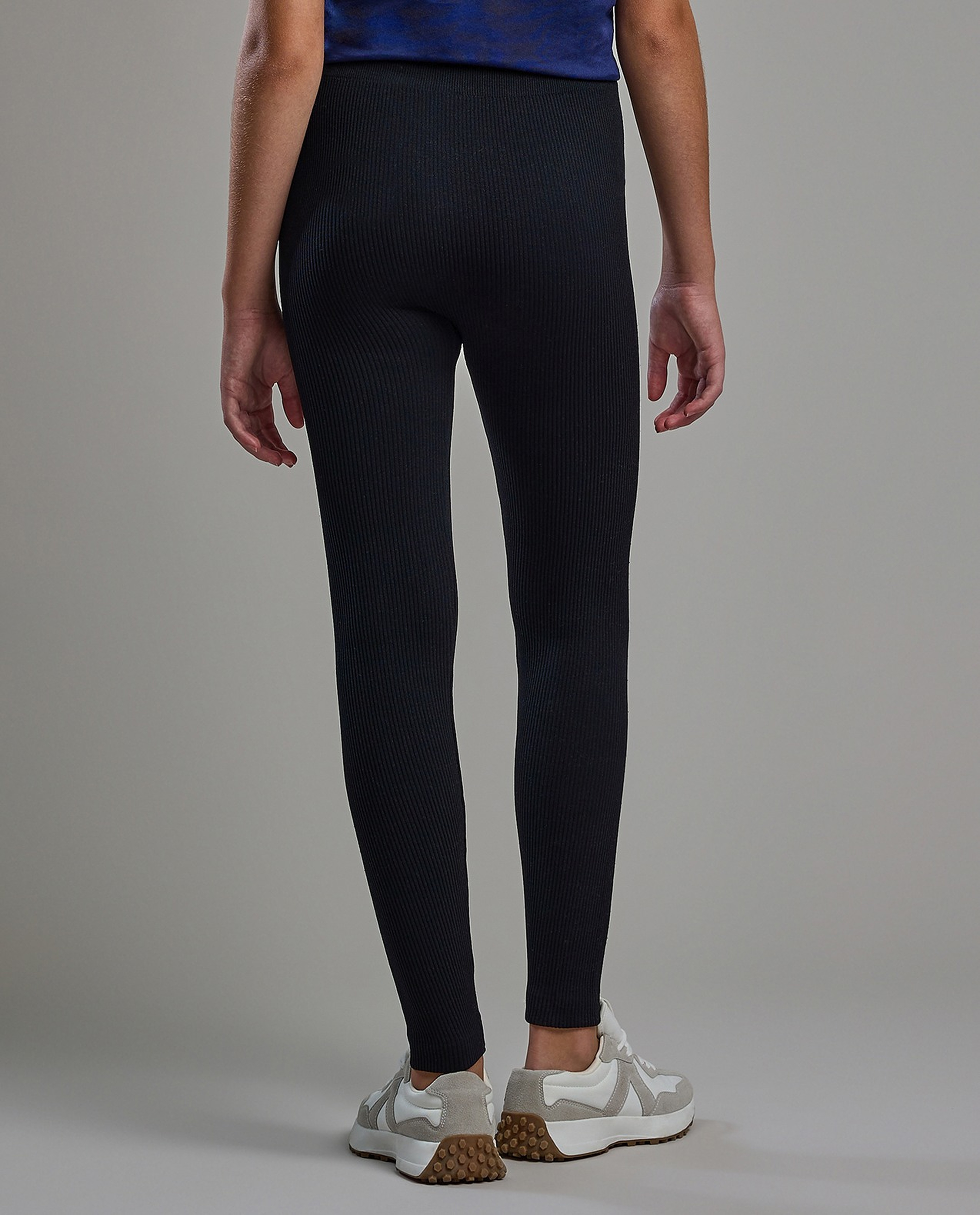 Ribbed Leggings with Elastic Waist