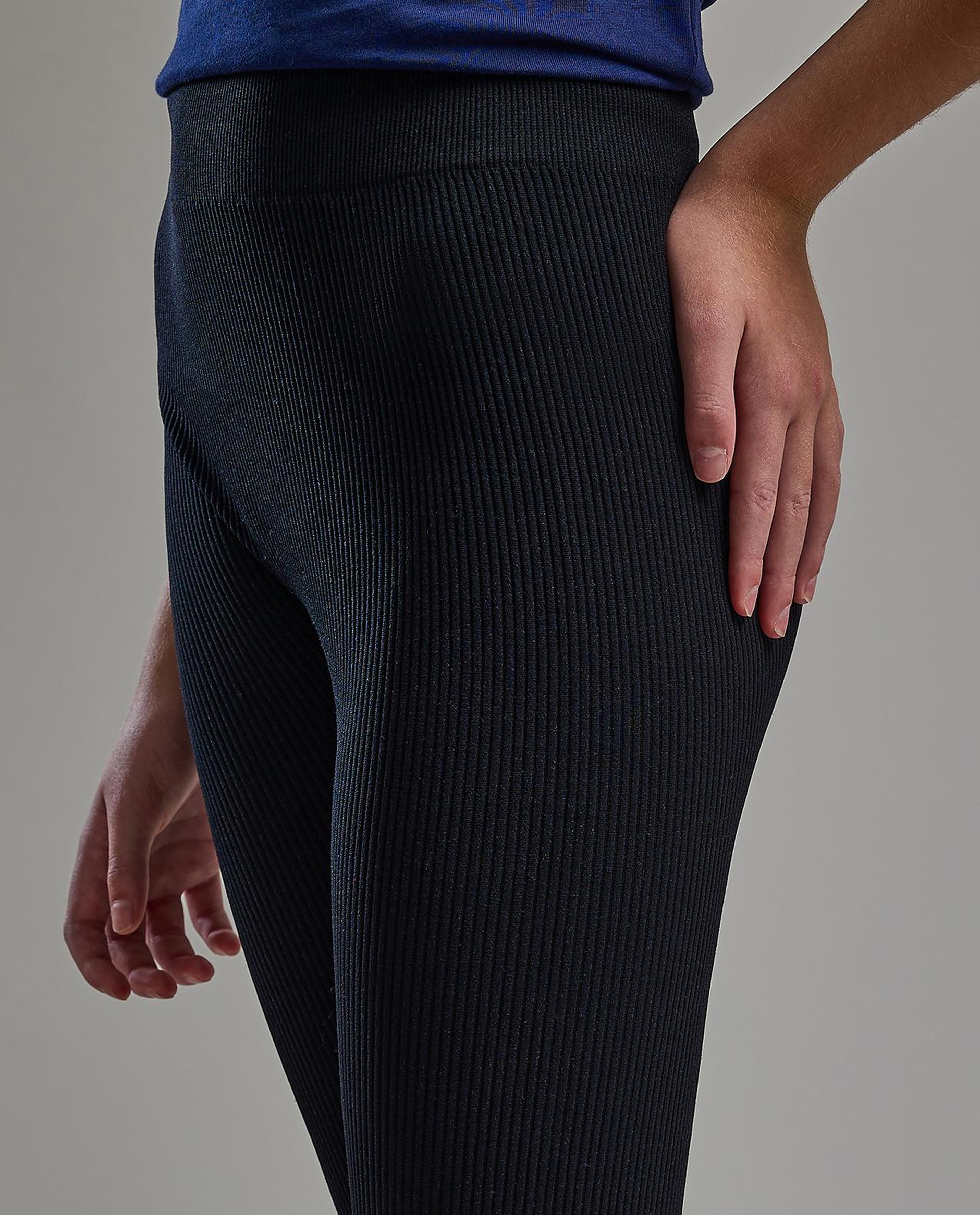 Ribbed Leggings with Elastic Waist