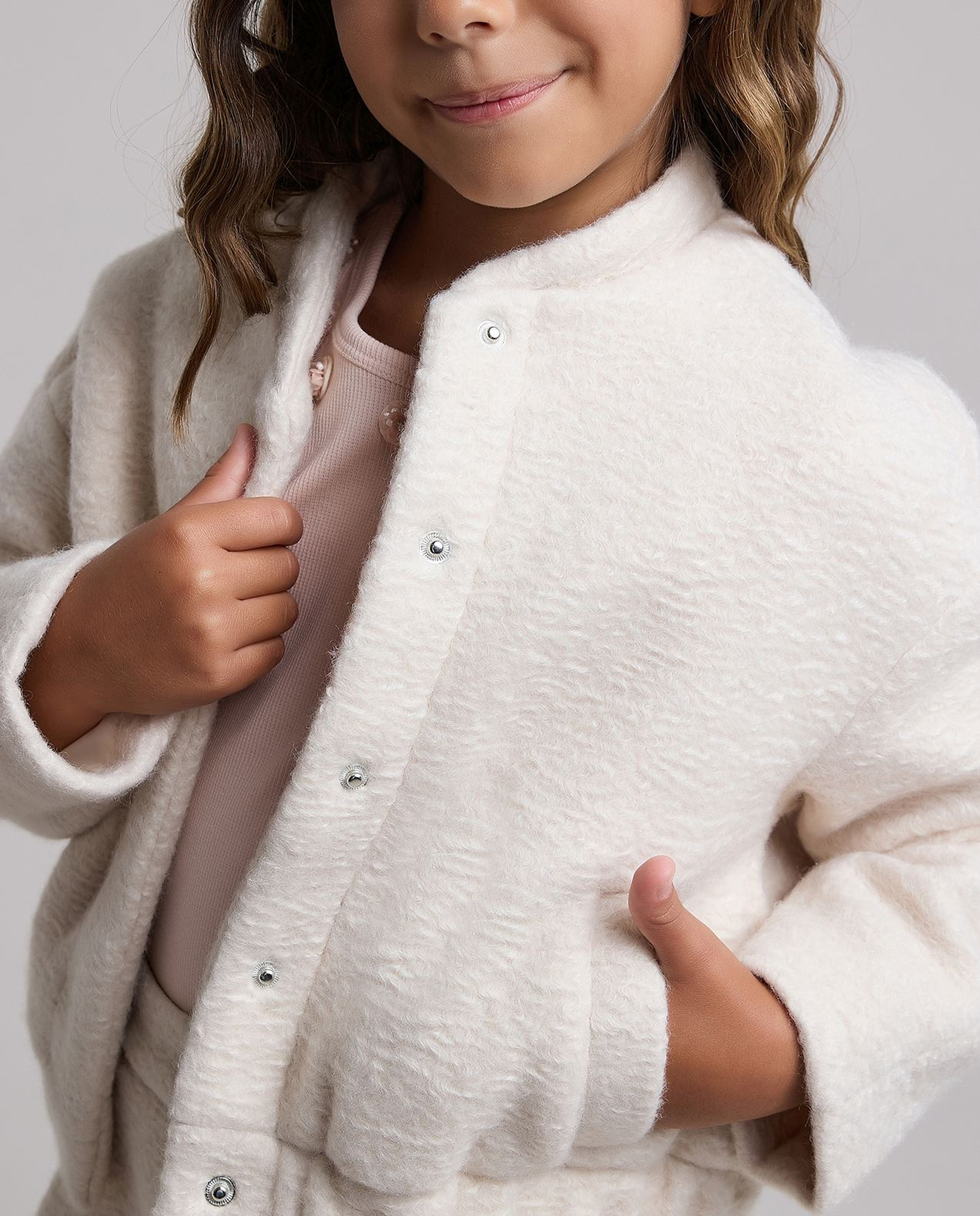 Sherpa Jacket with Button Closure