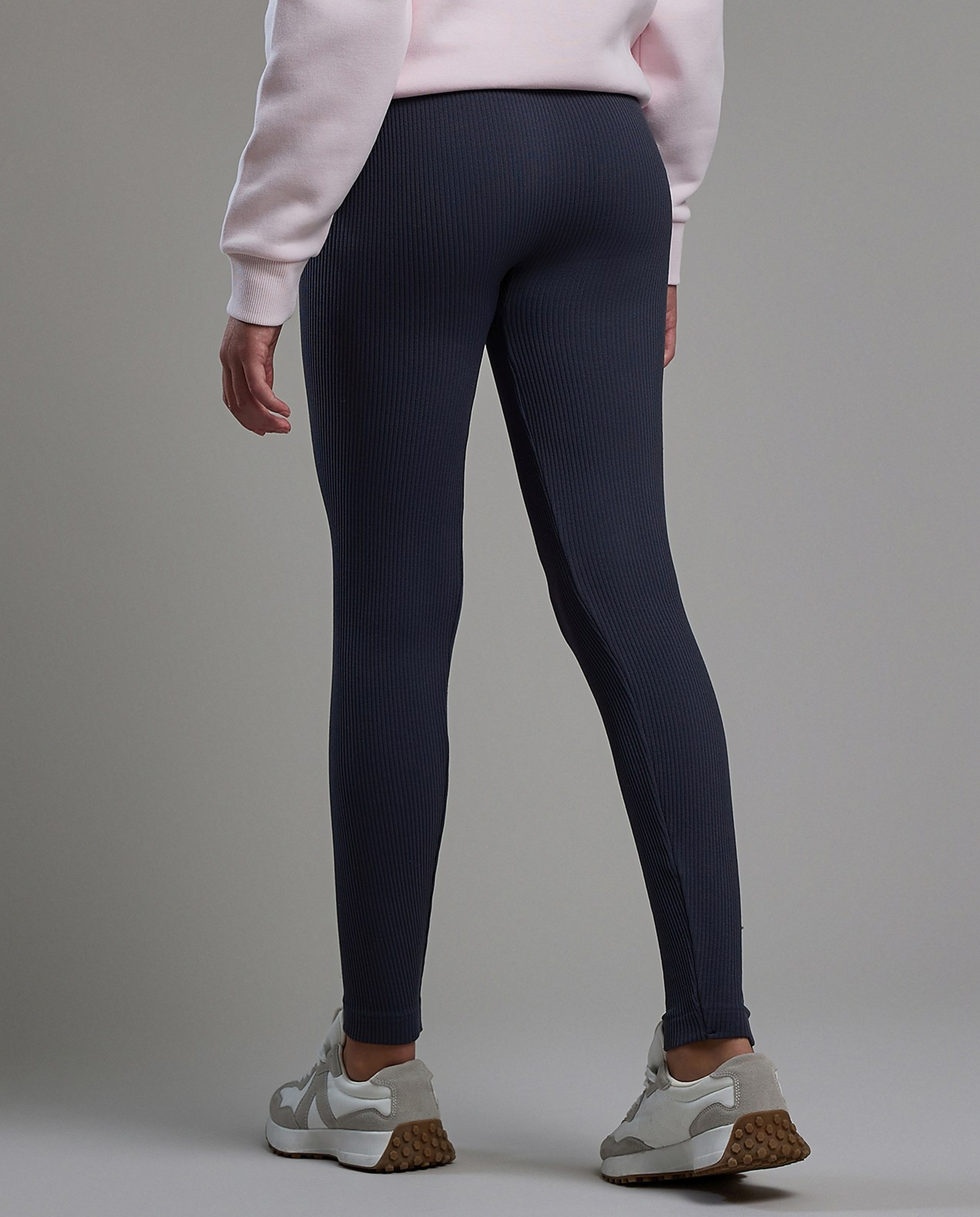 Ribbed Leggings with Elastic Waist