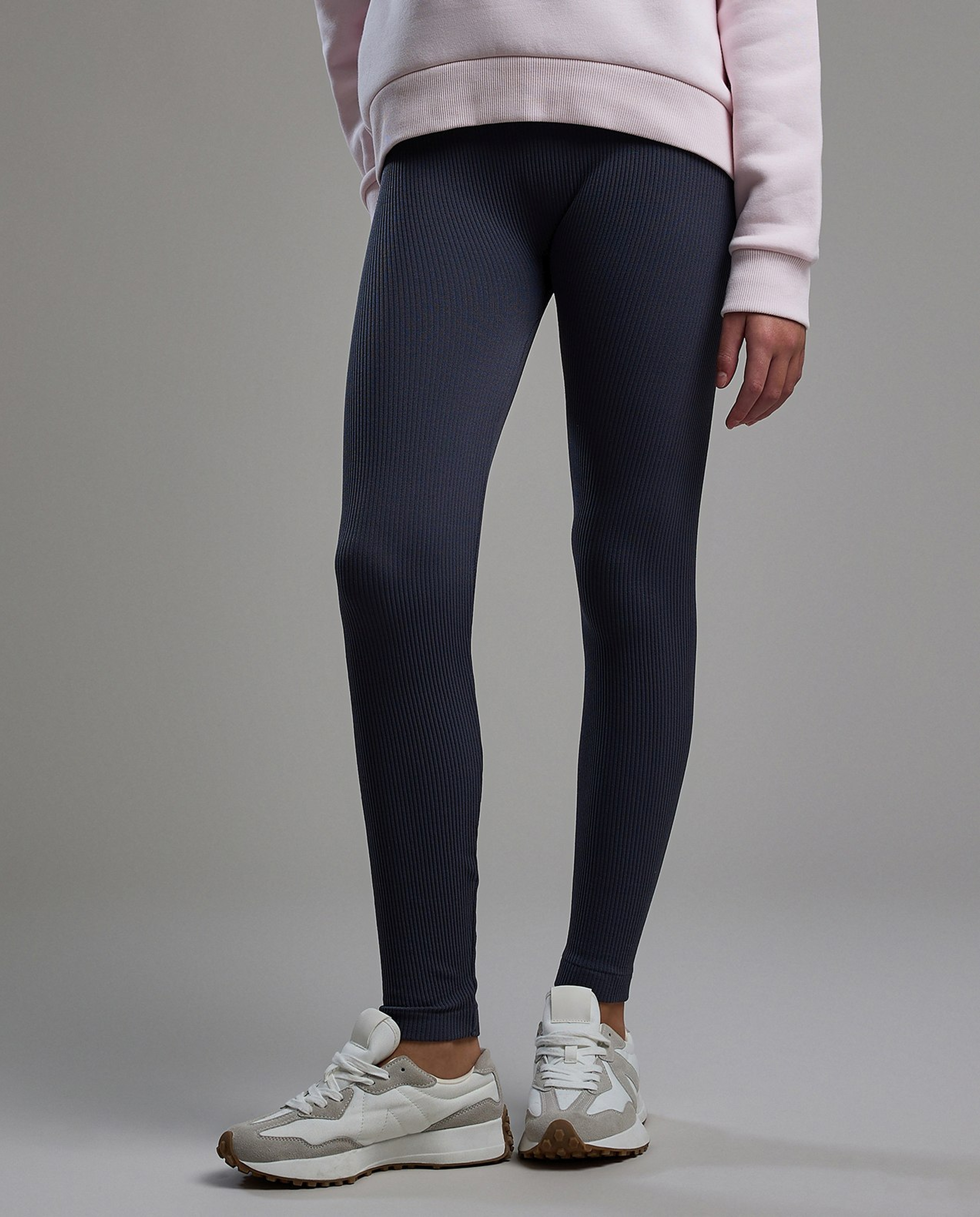 Ribbed Leggings with Elastic Waist