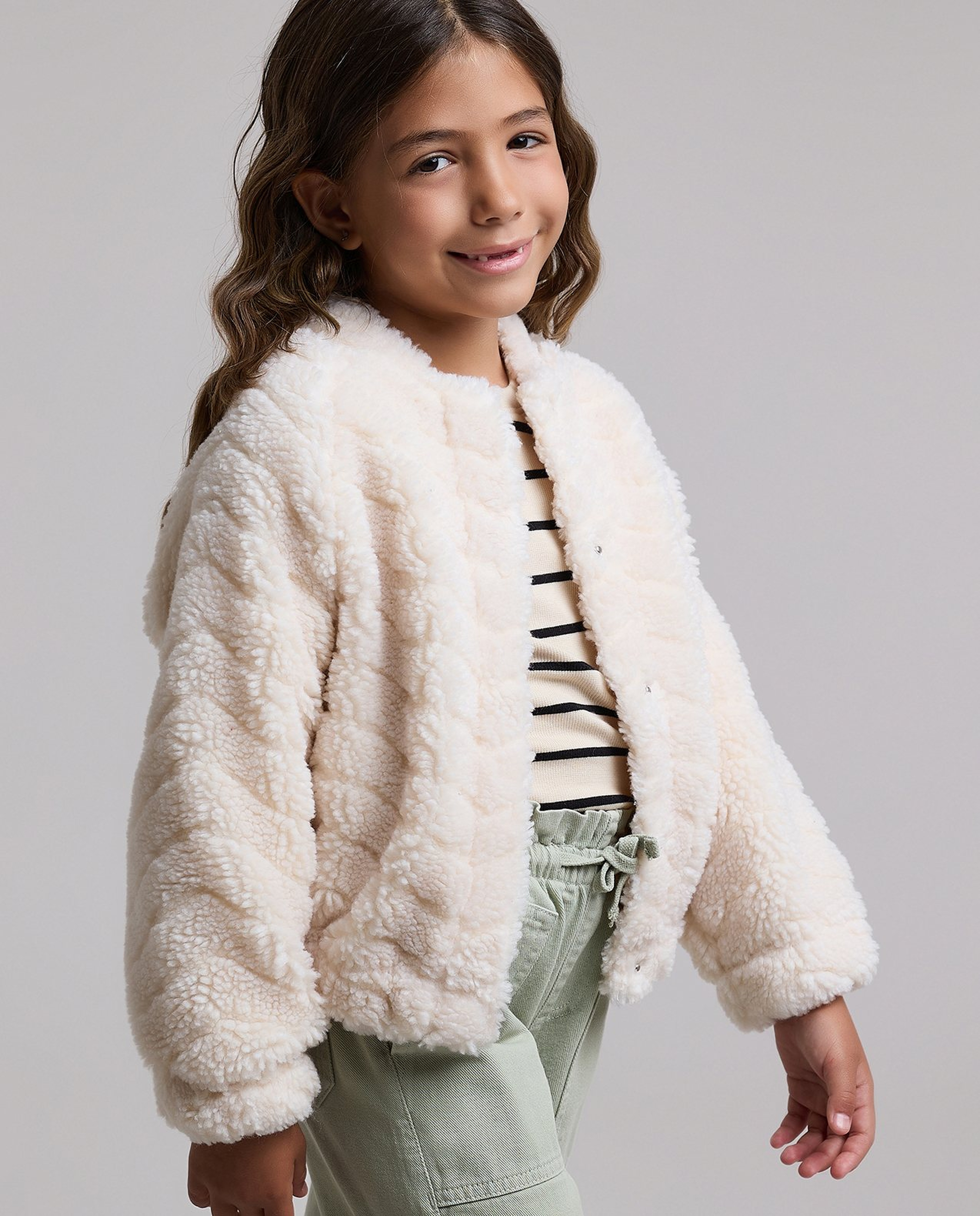 Sherpa Jacket with Button Closure