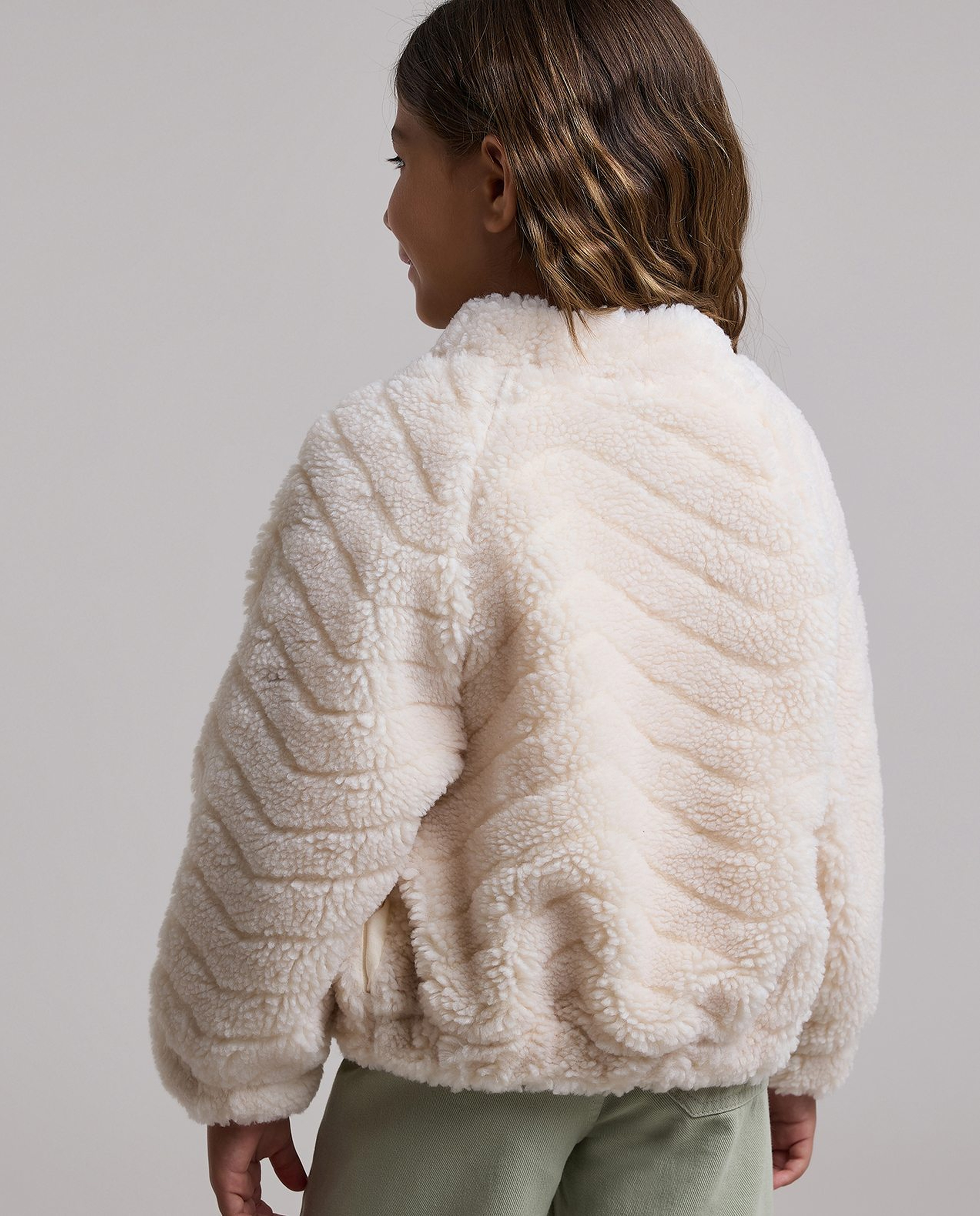 Sherpa Jacket with Button Closure