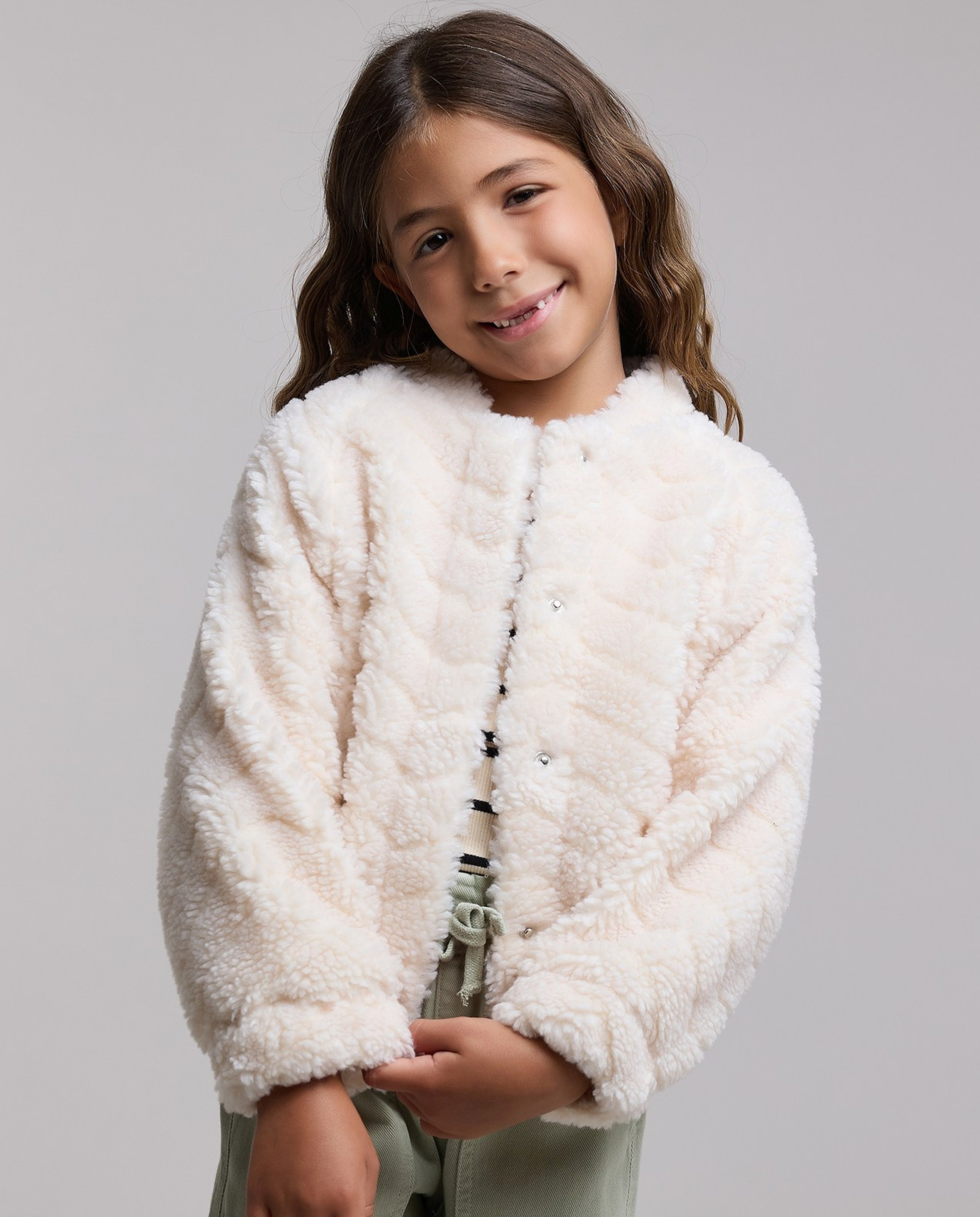 Sherpa Jacket with Button Closure