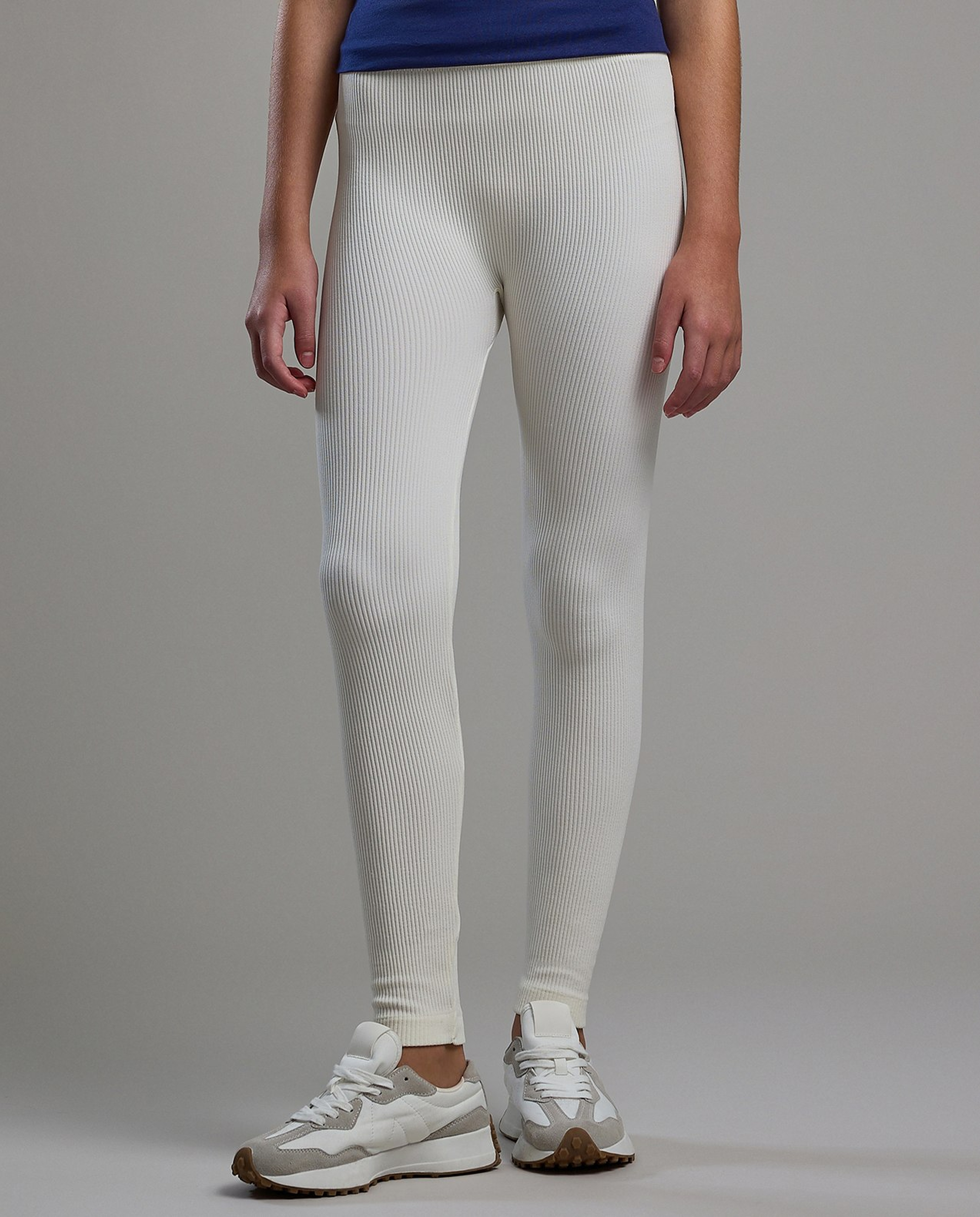 Ribbed Leggings with Elastic Waist