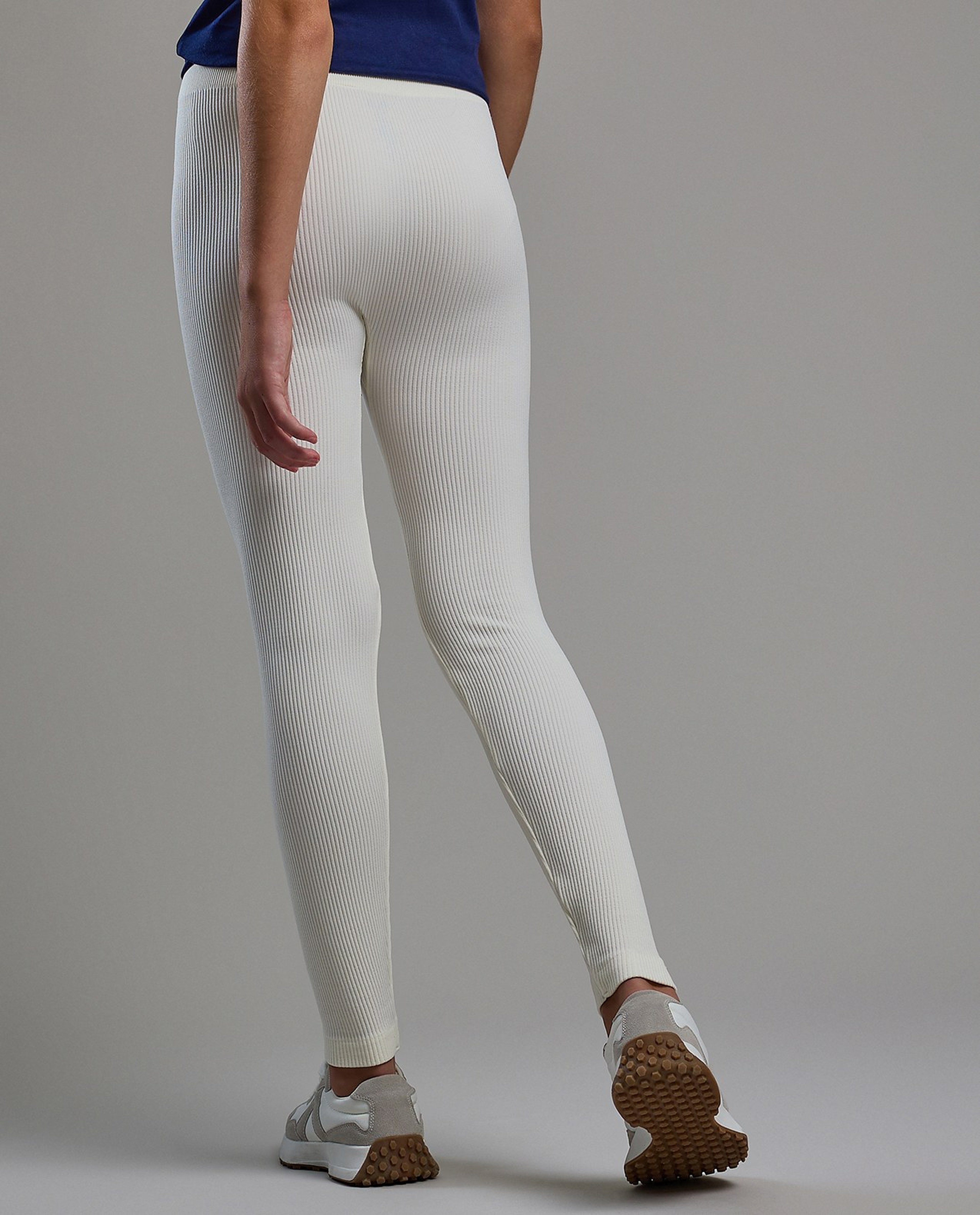 Ribbed Leggings with Elastic Waist
