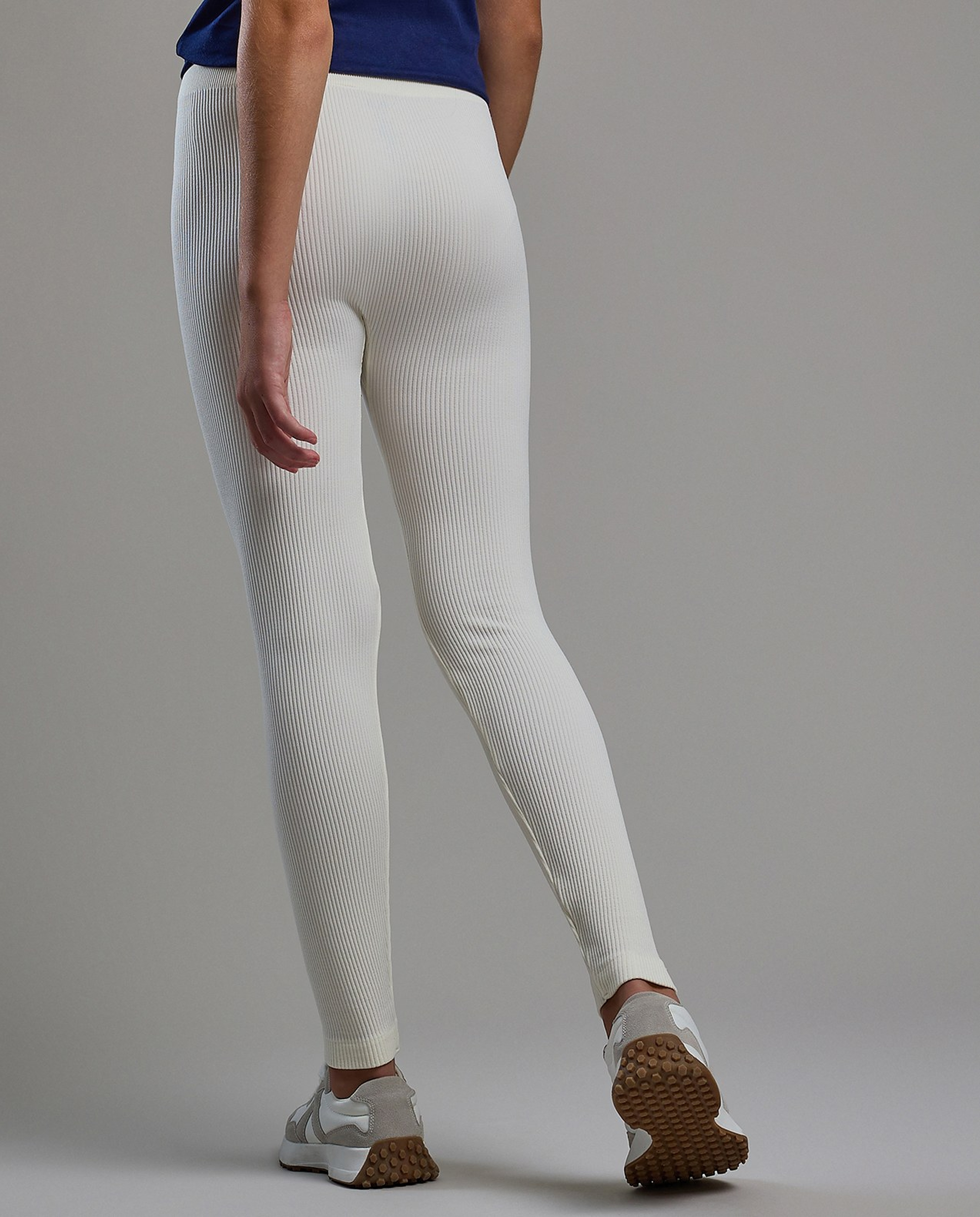 Ribbed Leggings with Elastic Waist