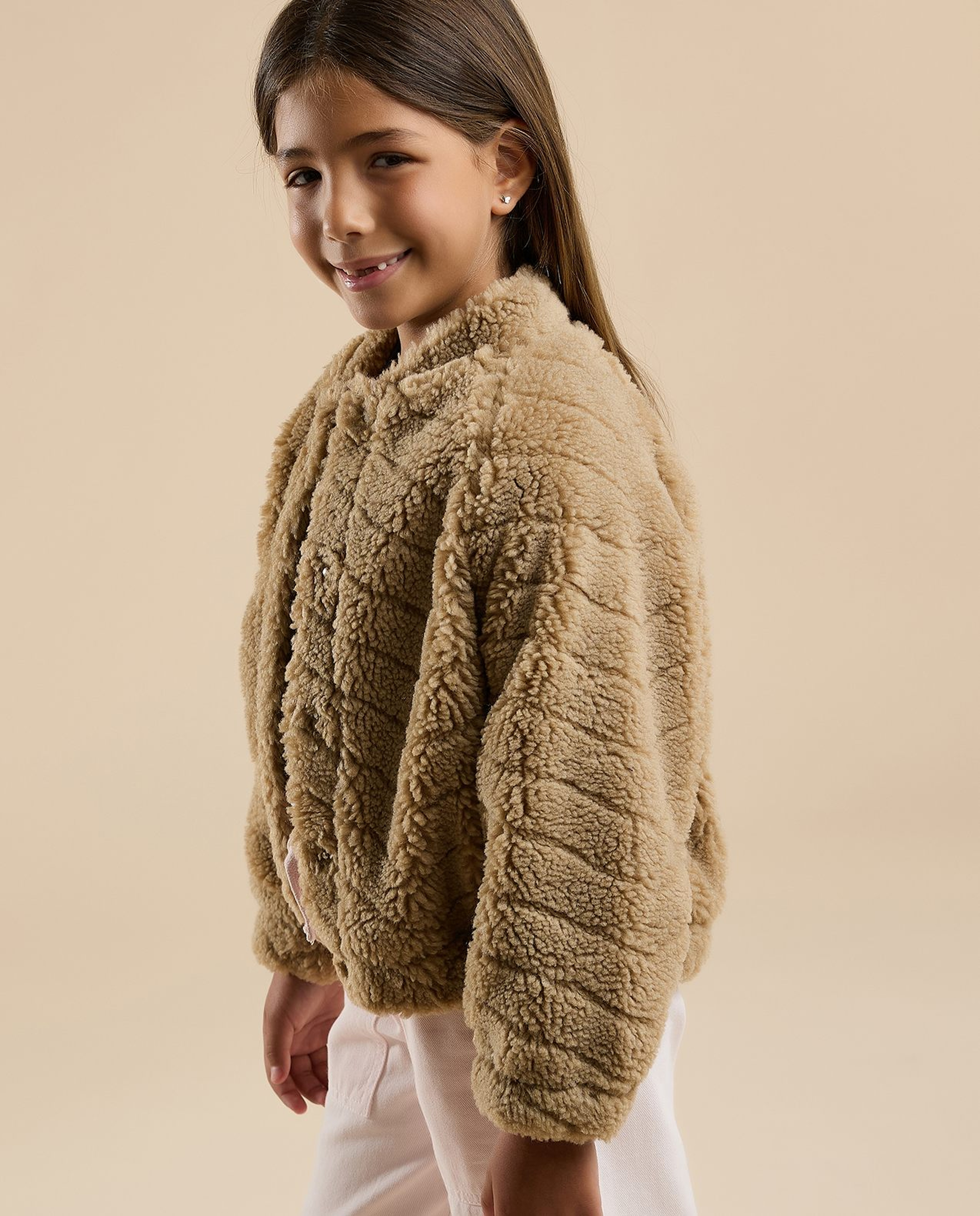 Sherpa Jacket with Zipper Closure