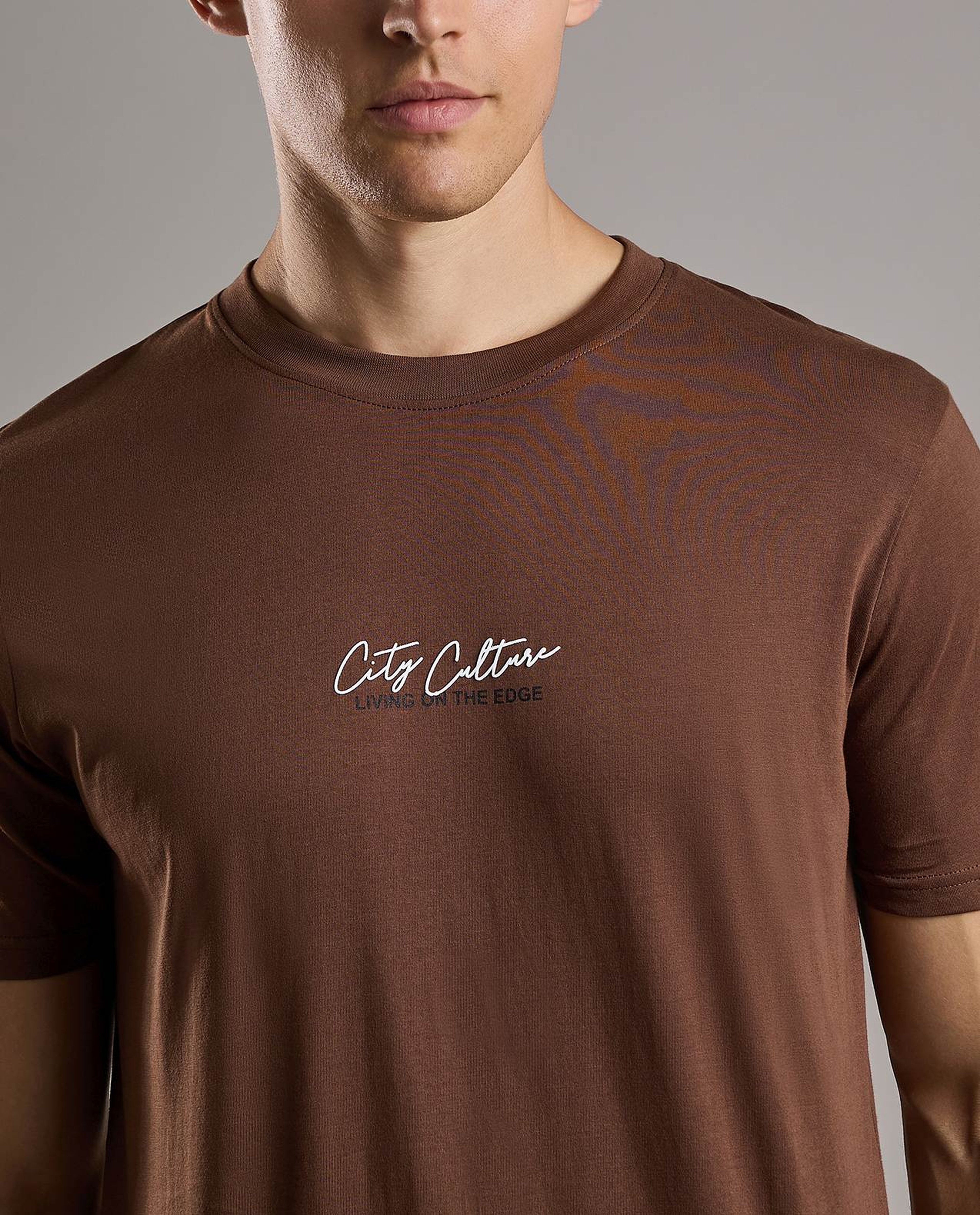 Printed T-Shirt with Crew Neck and Short Sleeves