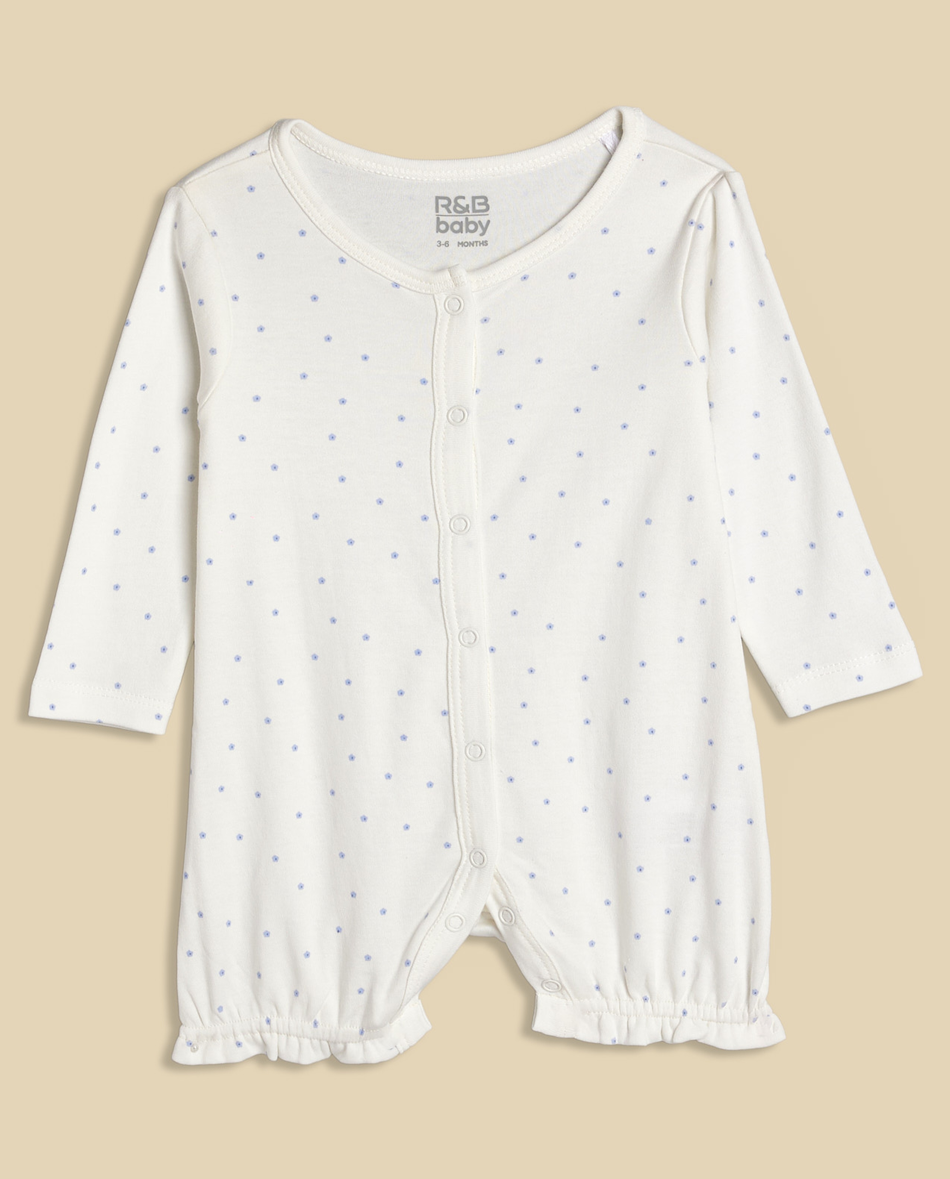 3 Pack Printed Rompers with Long Sleeves