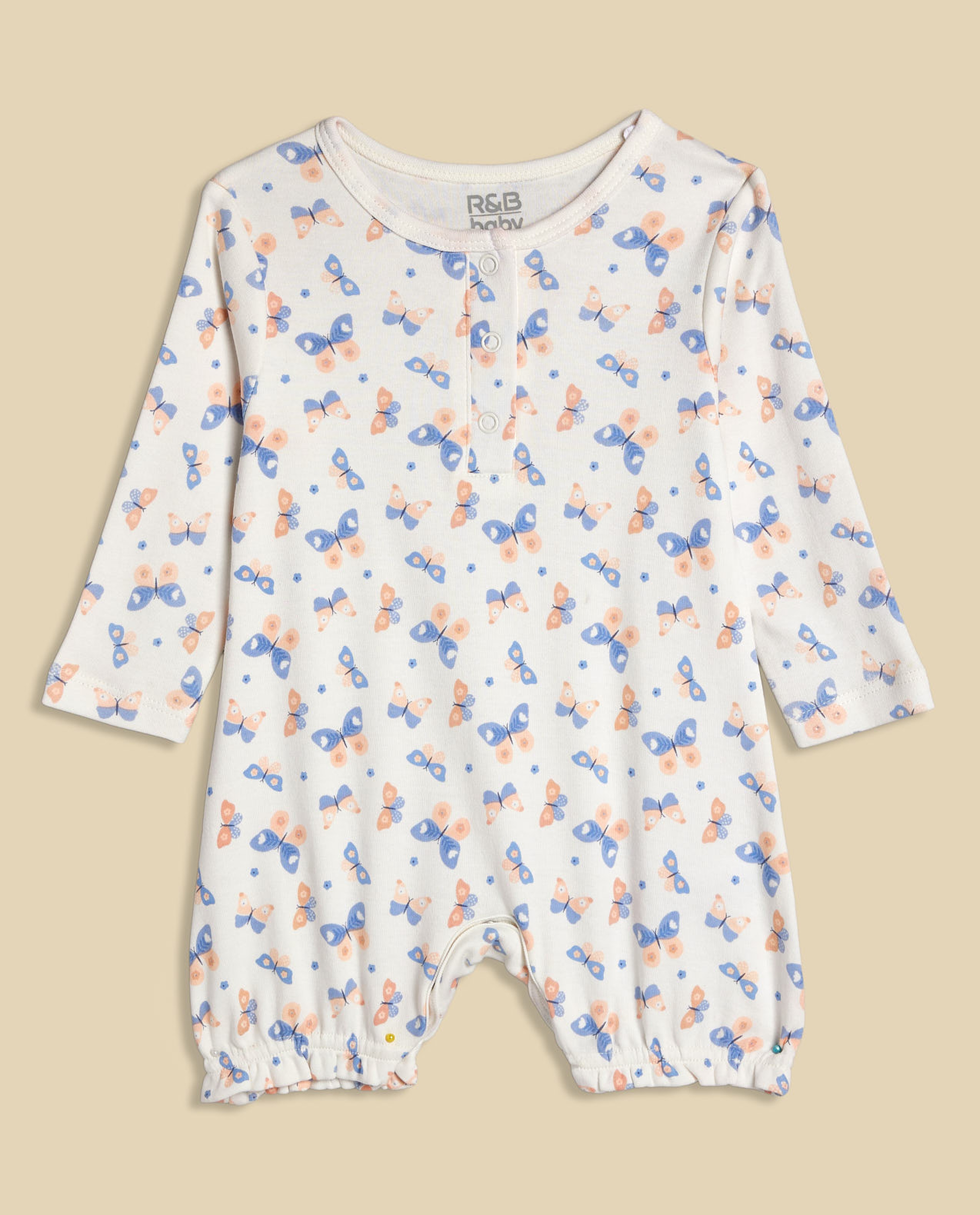 3 Pack Printed Rompers with Long Sleeves