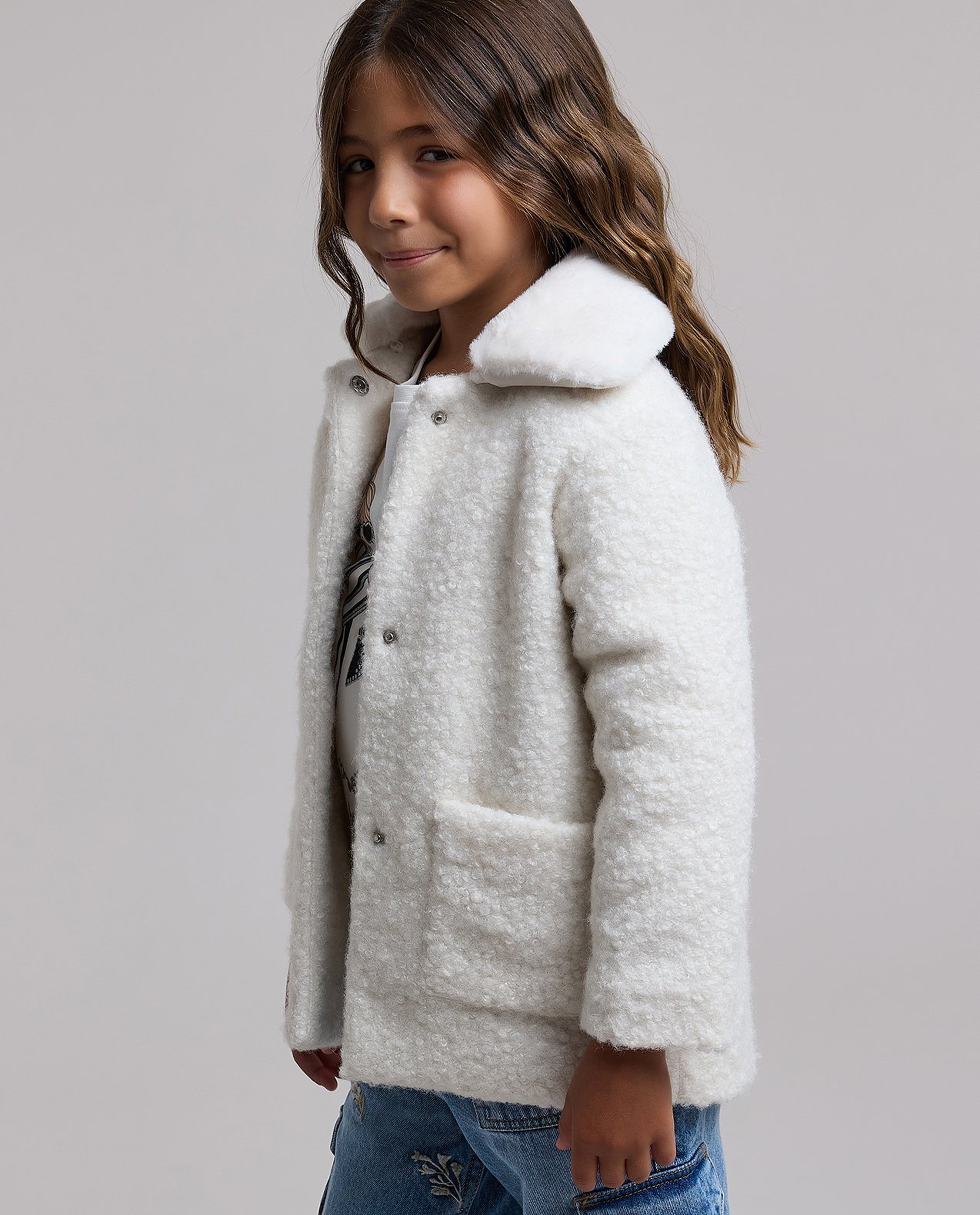 Sherpa Jacket with Button Closure