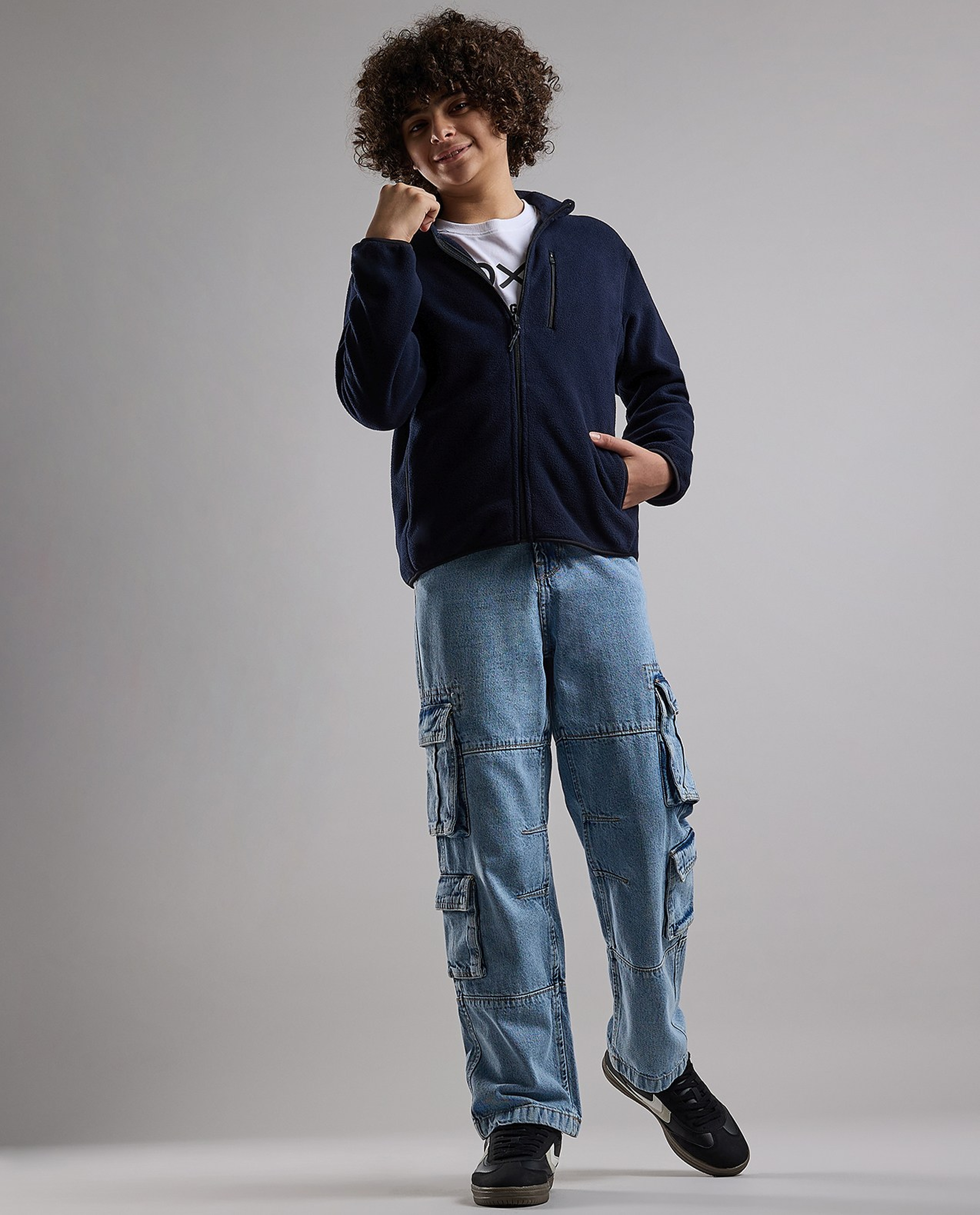 Zippered Jacket with High Neck and Long Sleeves