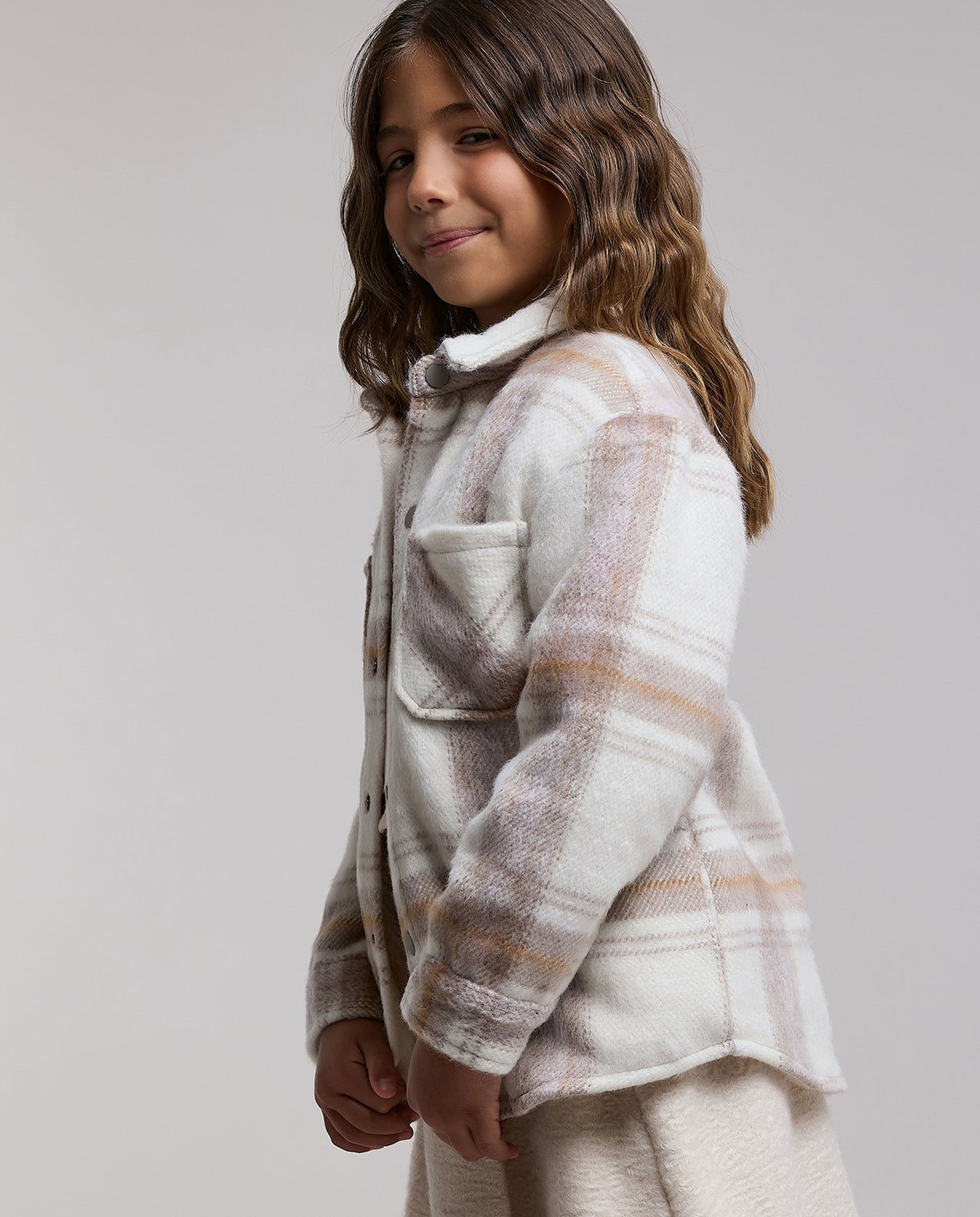 Plaid Shacket with Long Sleeves