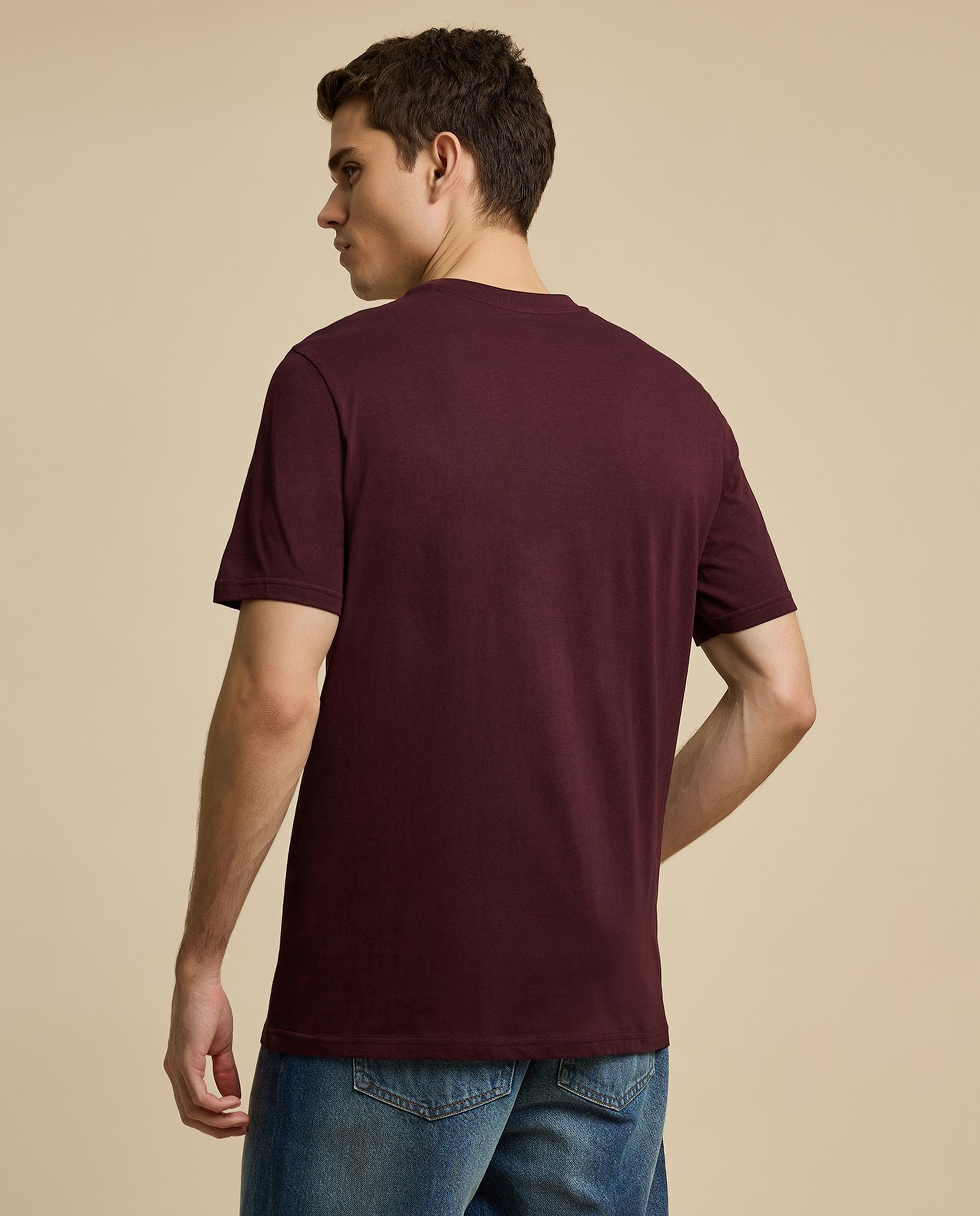 Typography Print T-Shirt with Crew Neck and Short Sleeves