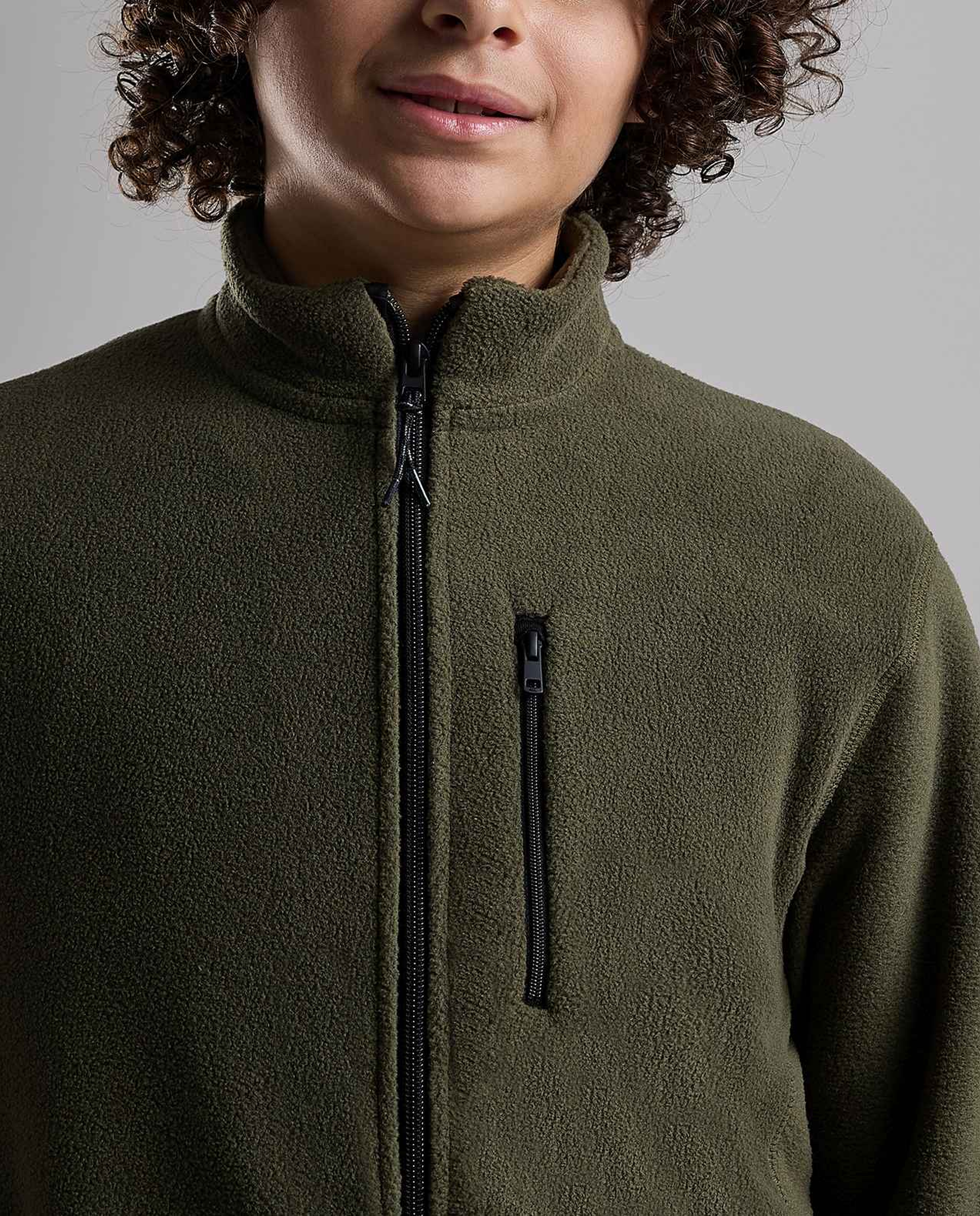 Zippered Jacket with High Neck and Long Sleeves