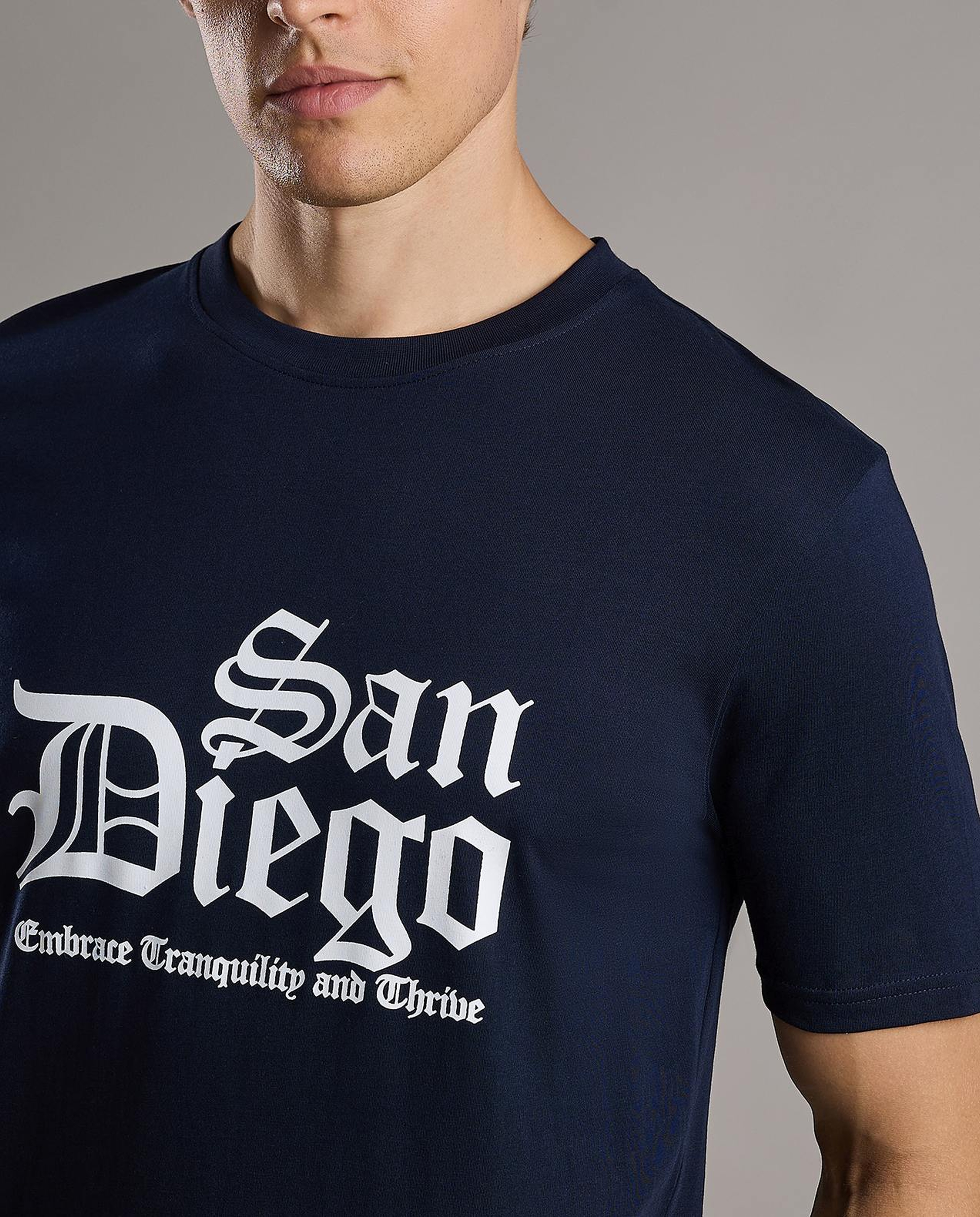 Printed T-Shirt with Crew Neck and Short Sleeves