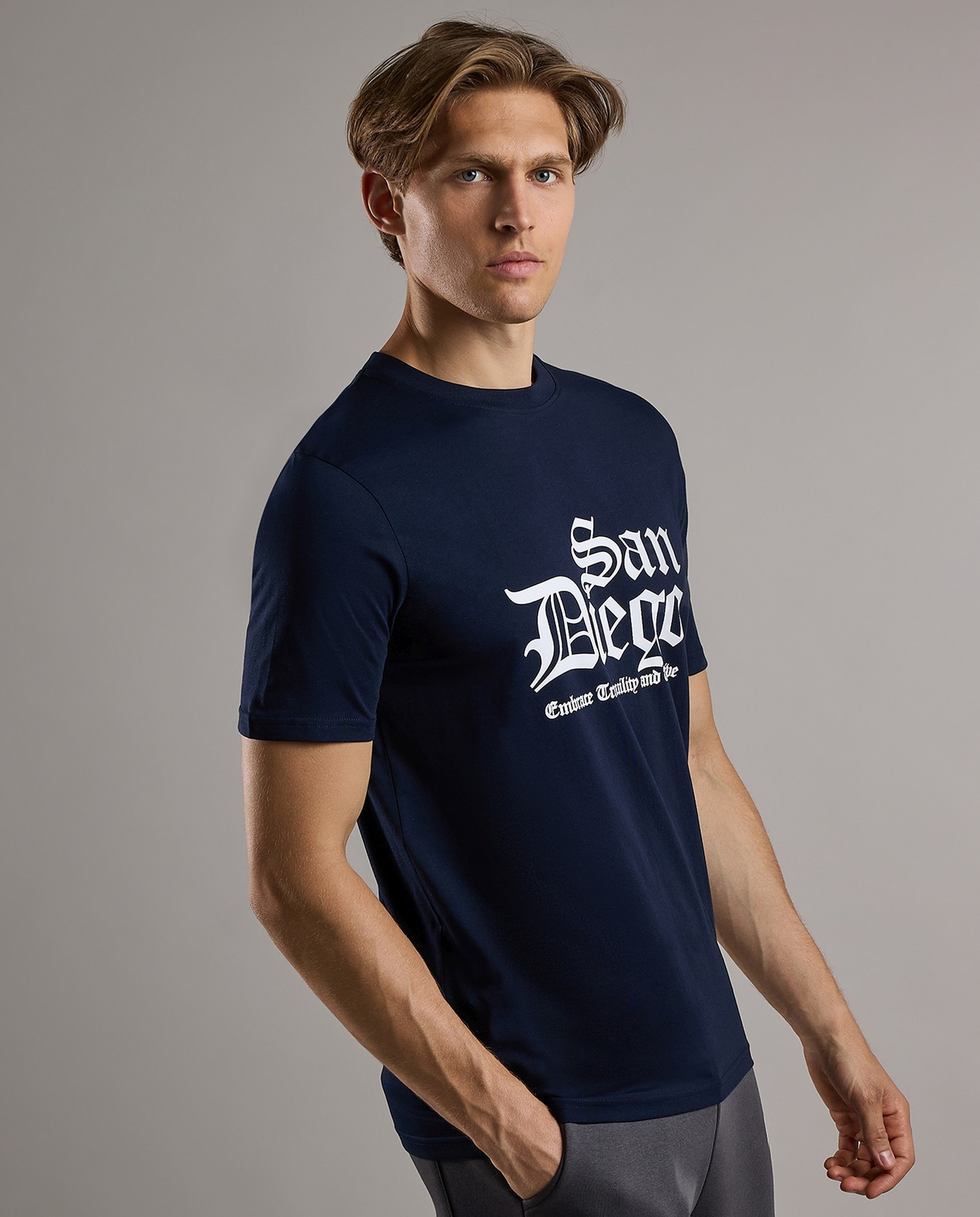 Printed T-Shirt with Crew Neck and Short Sleeves